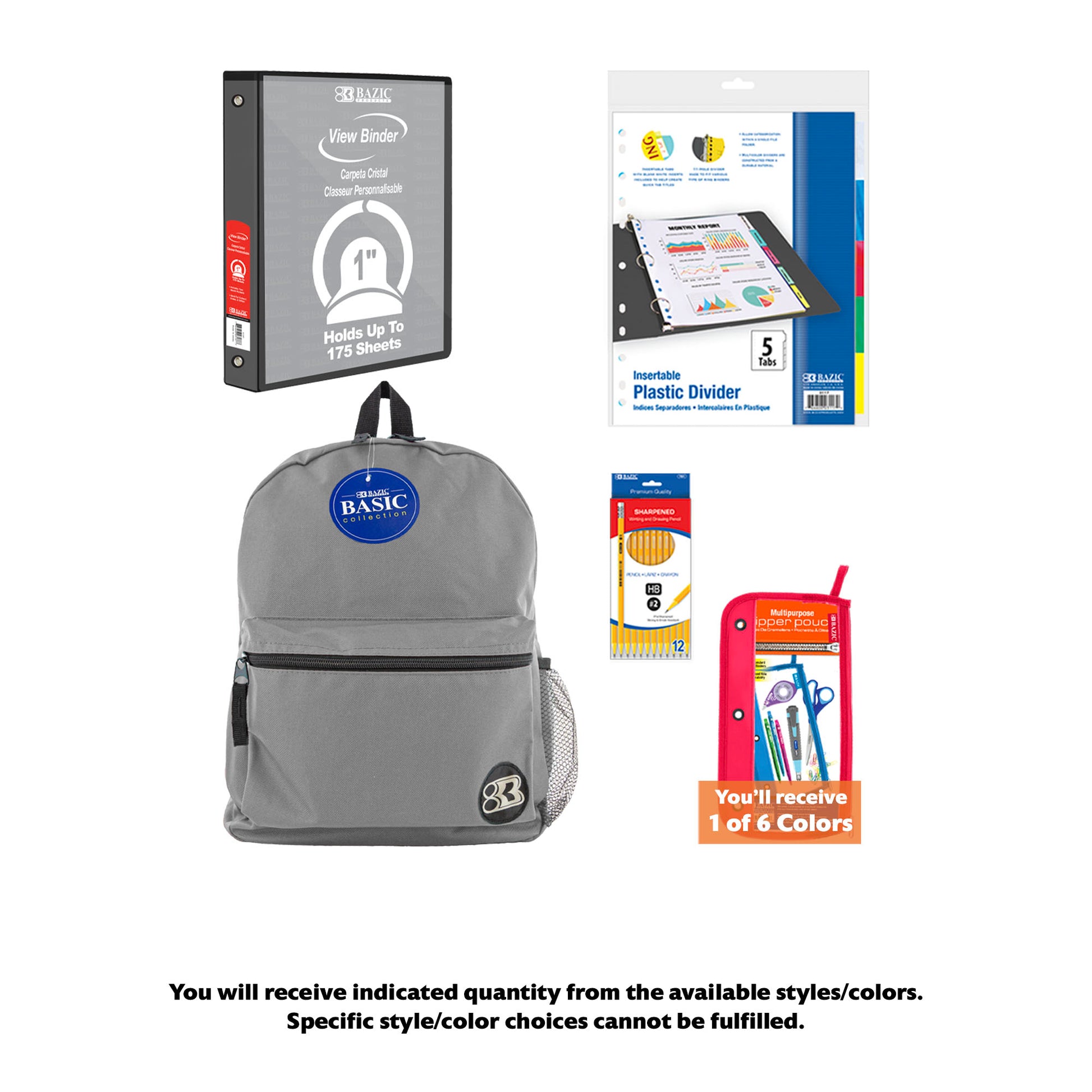 Classic Backpack, Binder and Accessories Kit, 5 items, MINI