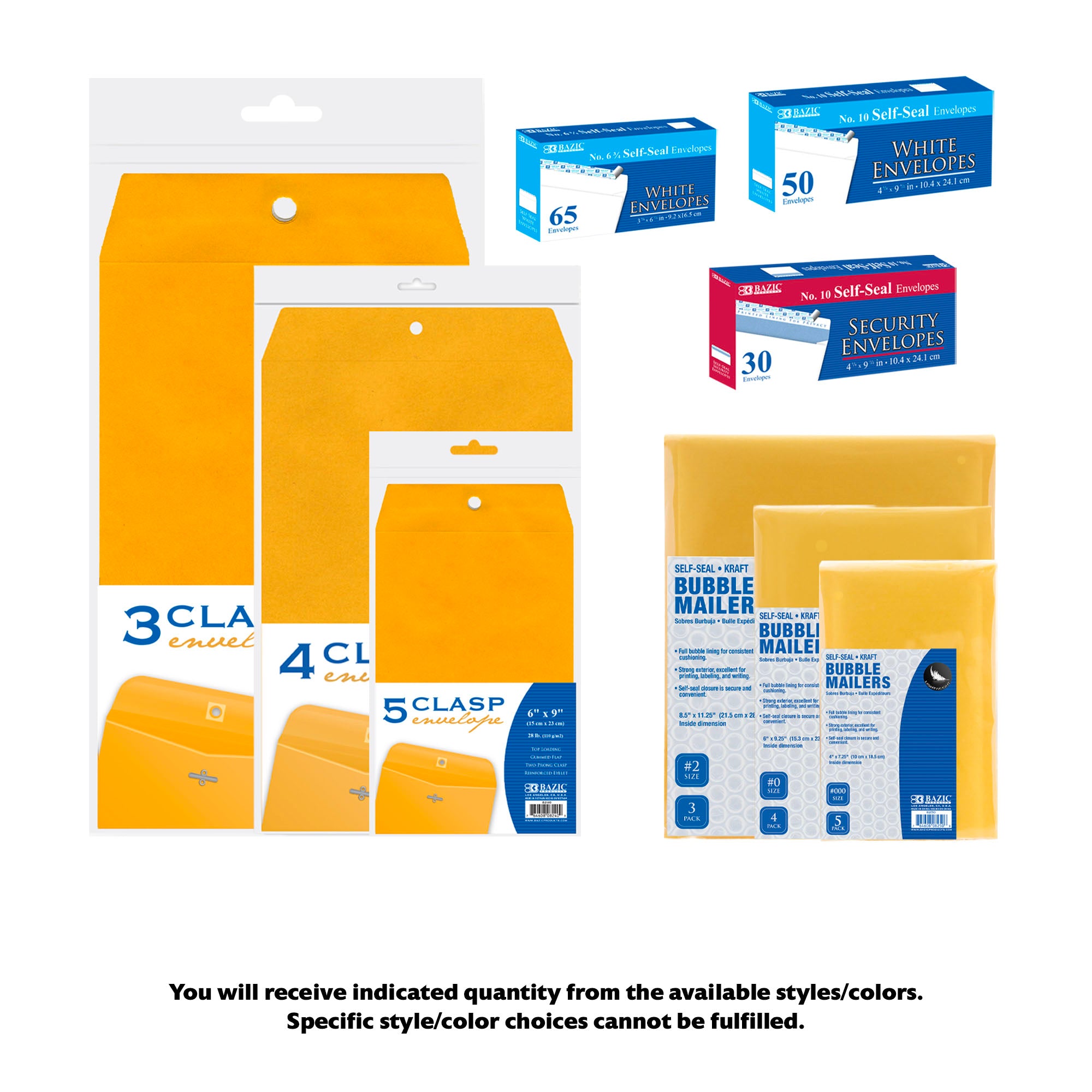 Mailing and Envelopes Bundle, Assorted types and sizes, 9 items, MINI