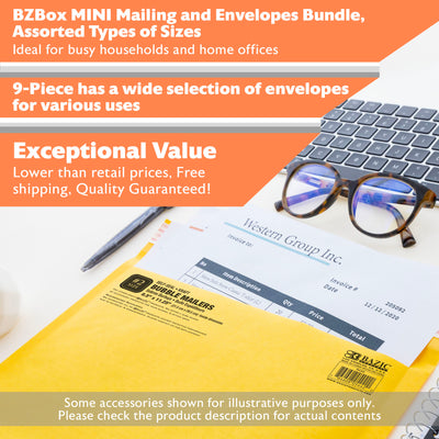 Mailing and Envelopes Bundle, Assorted types and sizes, 9 items, MINI