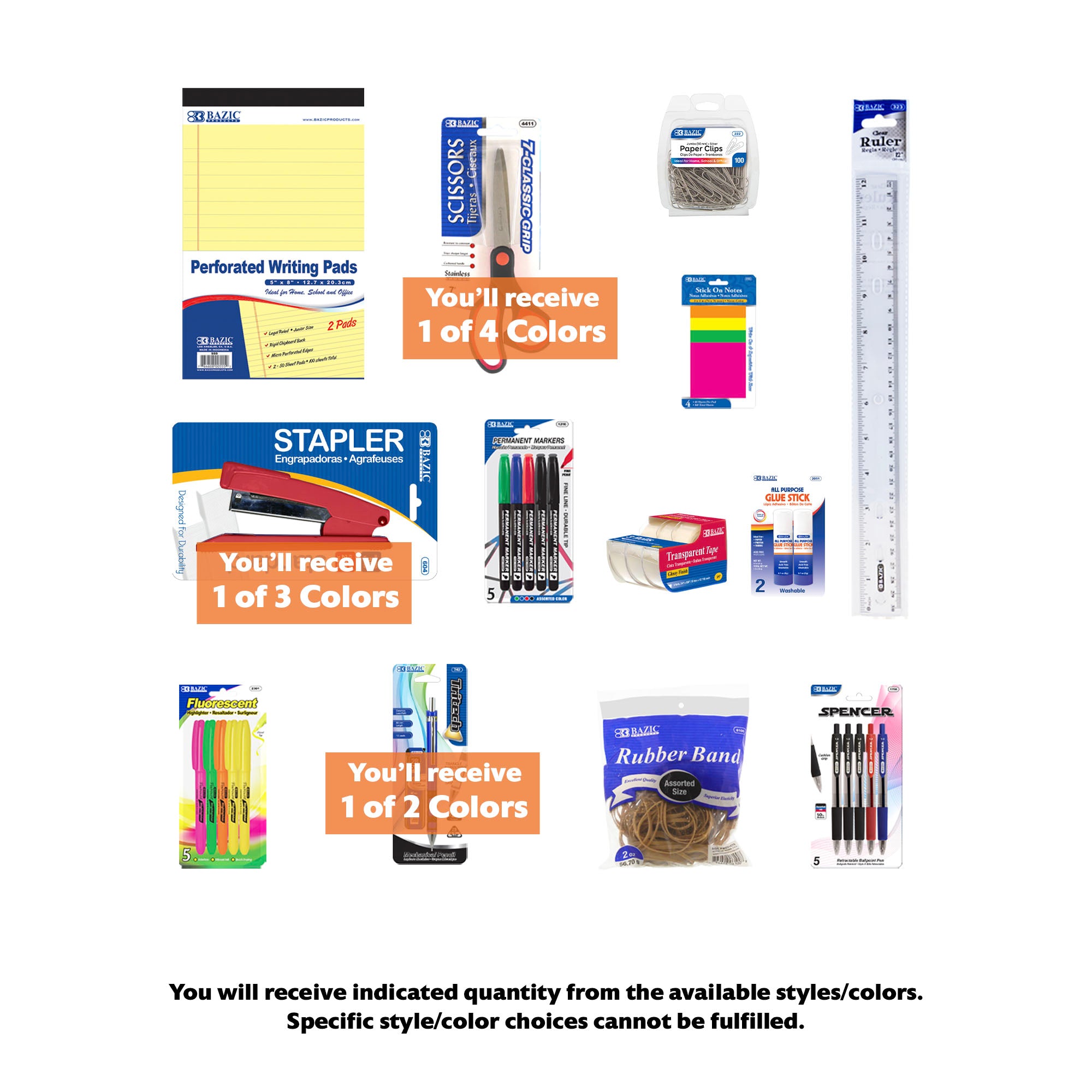 Mini BZ Home Office Essentials Starter Kit with 13 items, including stationery, organizers, and accessories for workspace setup.
