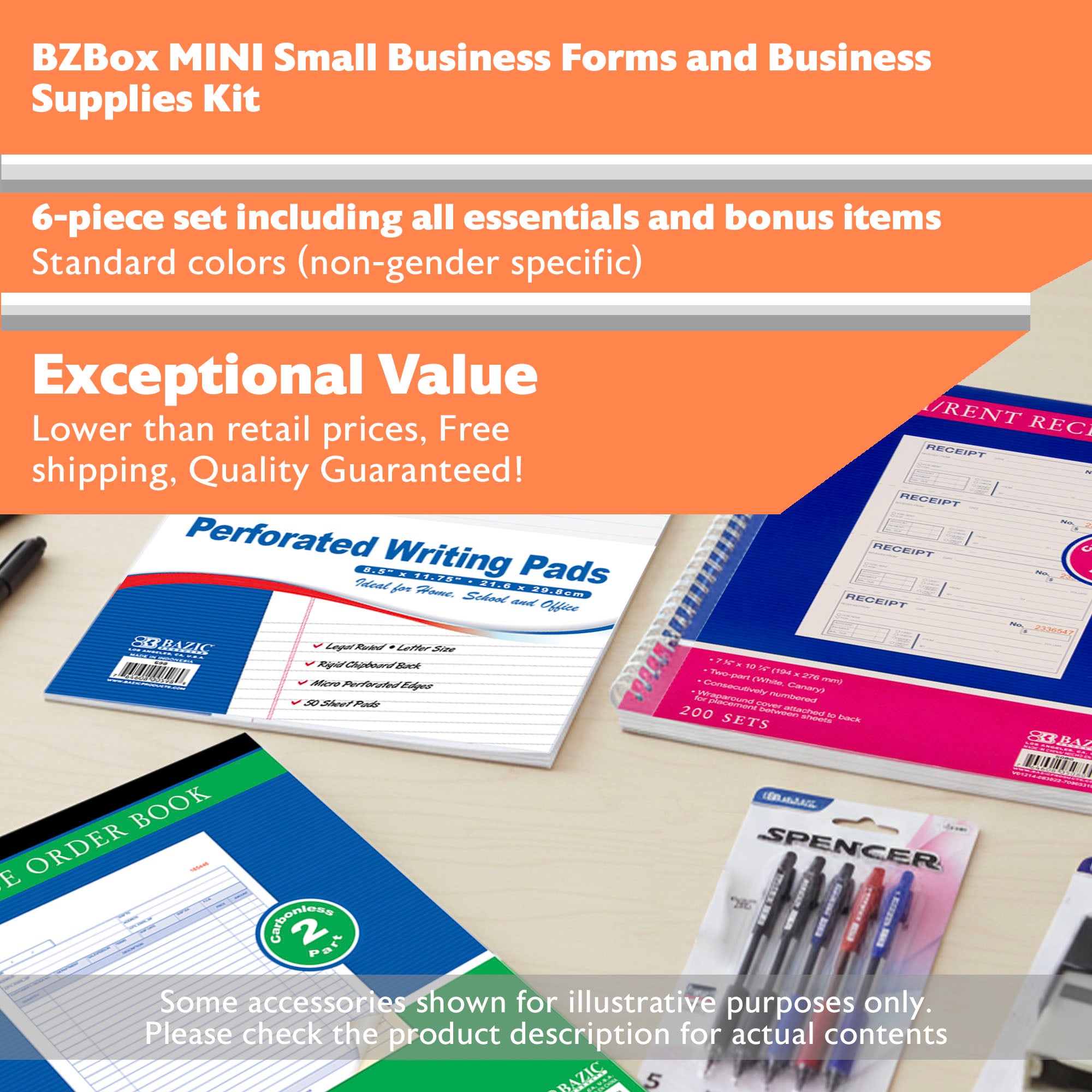 Small Business Forms and Business Supplies Kit, 6 items, MINI