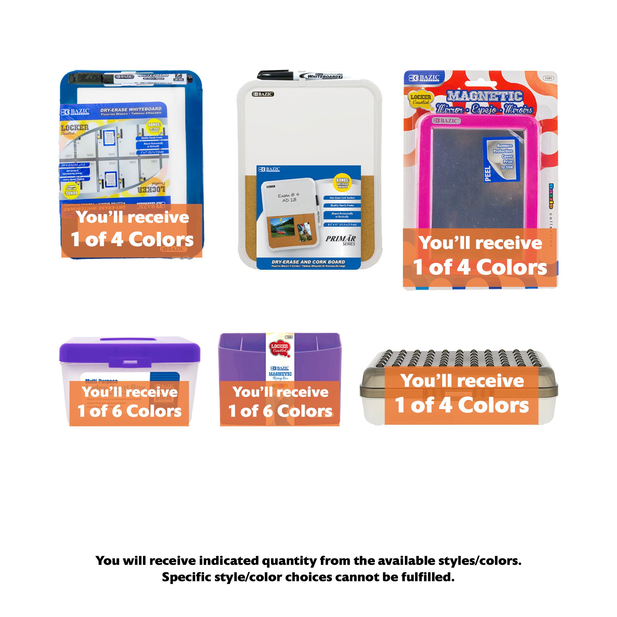 Locker Accessories and Organizer cases Kit, 6 Items,  MINI