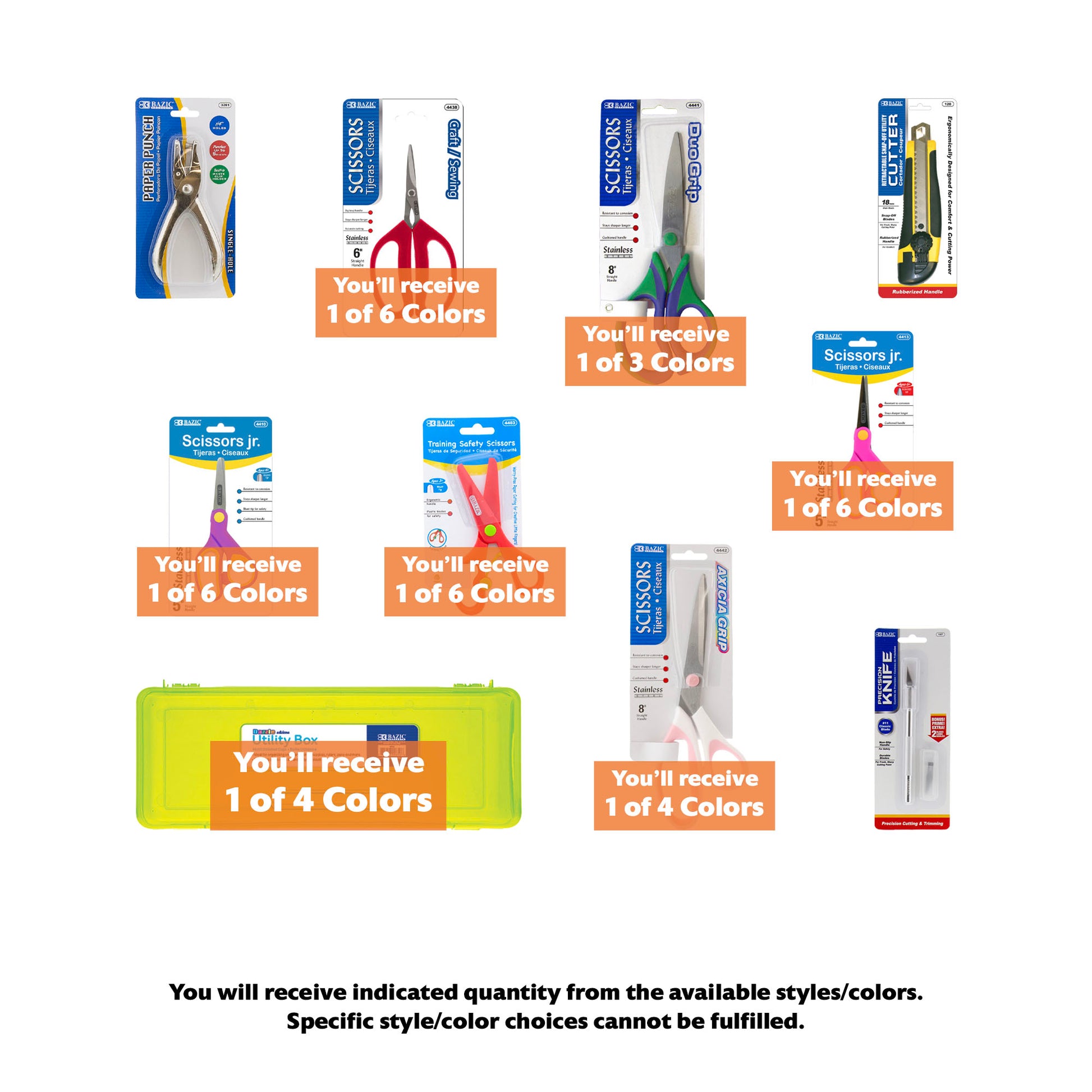 Scissors and Tools Variety Bundle, Essentials Assortment, 10 items, MINI