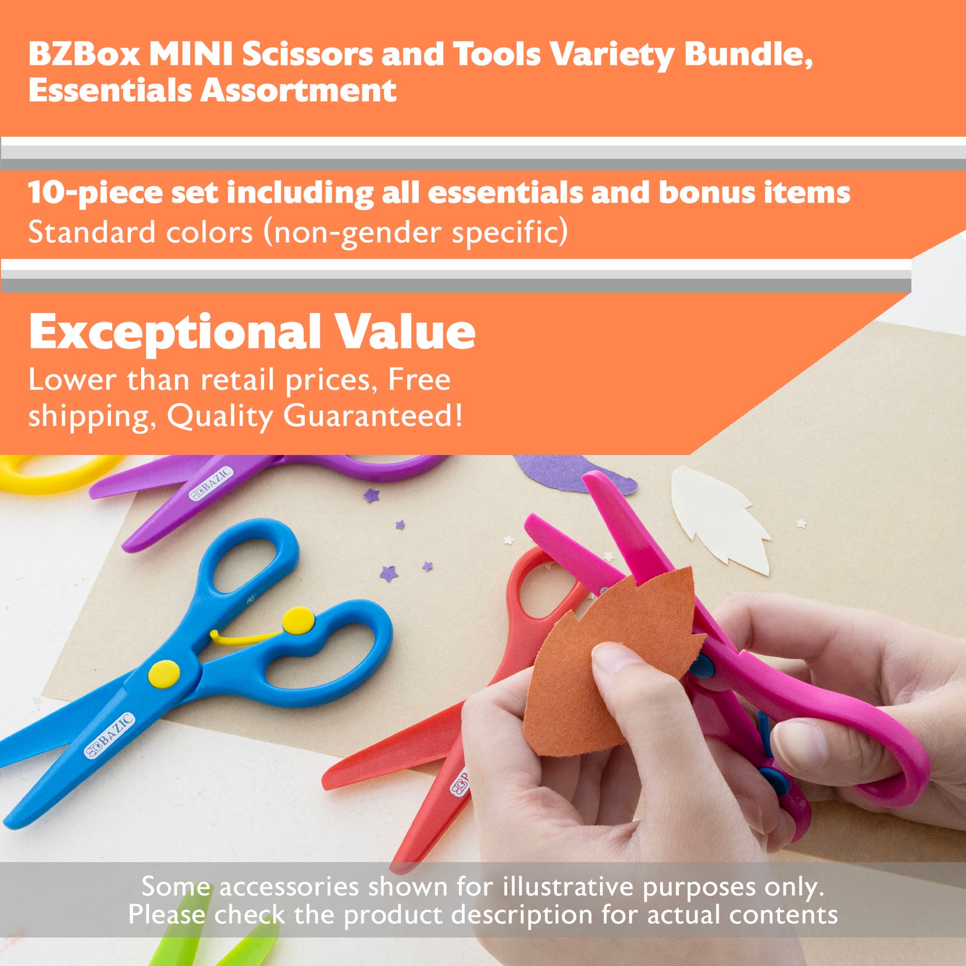 Scissors and Tools Variety Bundle, Essentials Assortment, 10 items, MINI