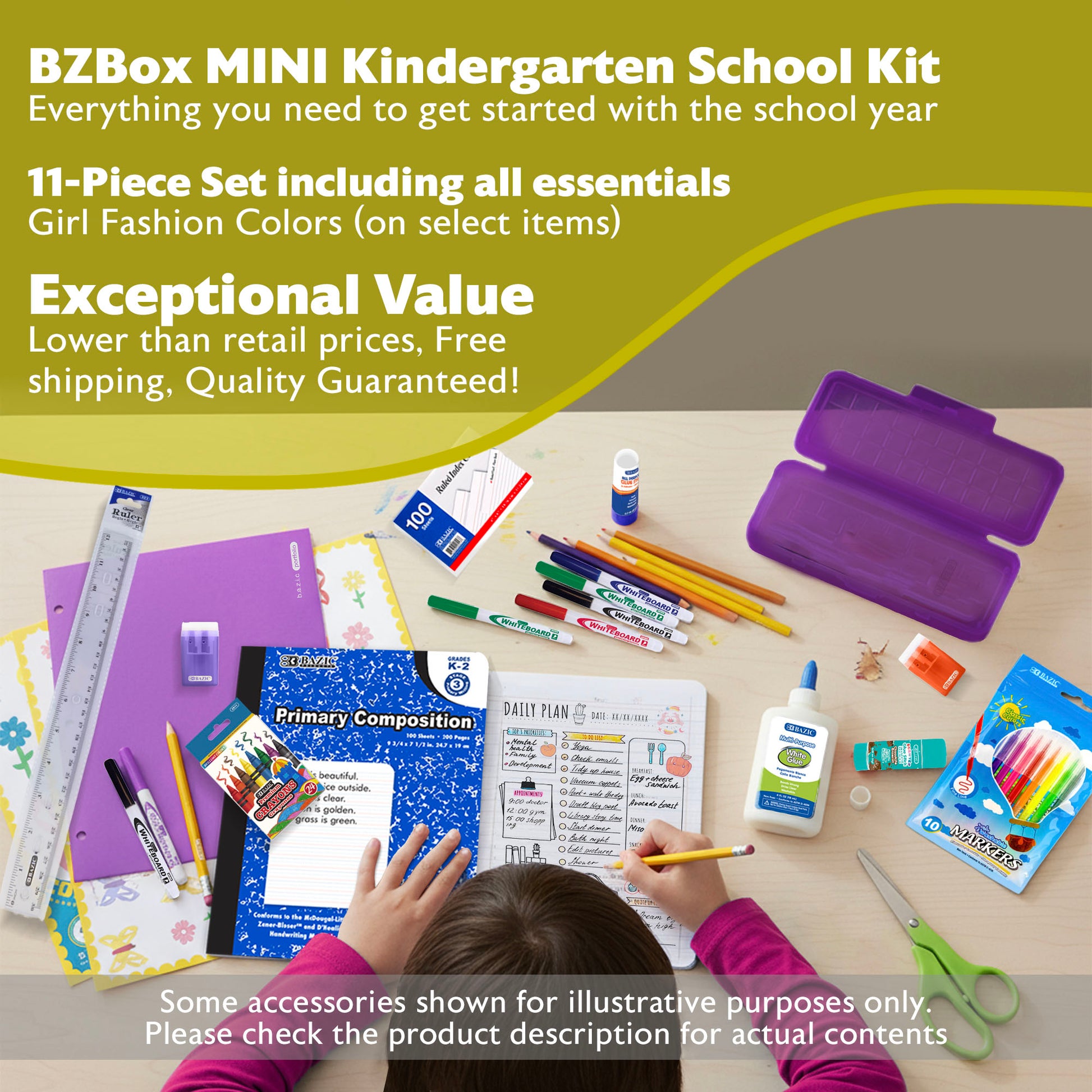 Back to School Kit, Kindergarten, Girl, MINI, US - BZBox
