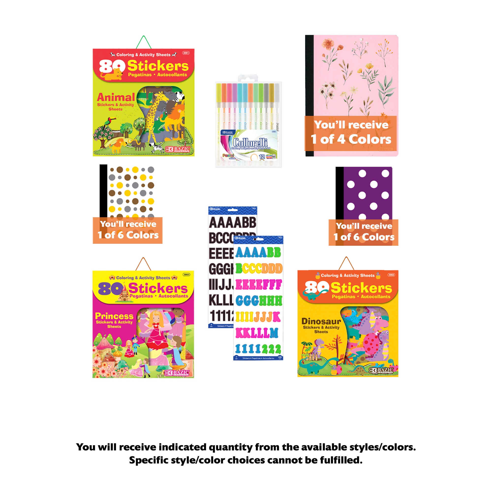 Compact Kit for Journaling and Projects, Girl Theme, 9 Items,  MINI