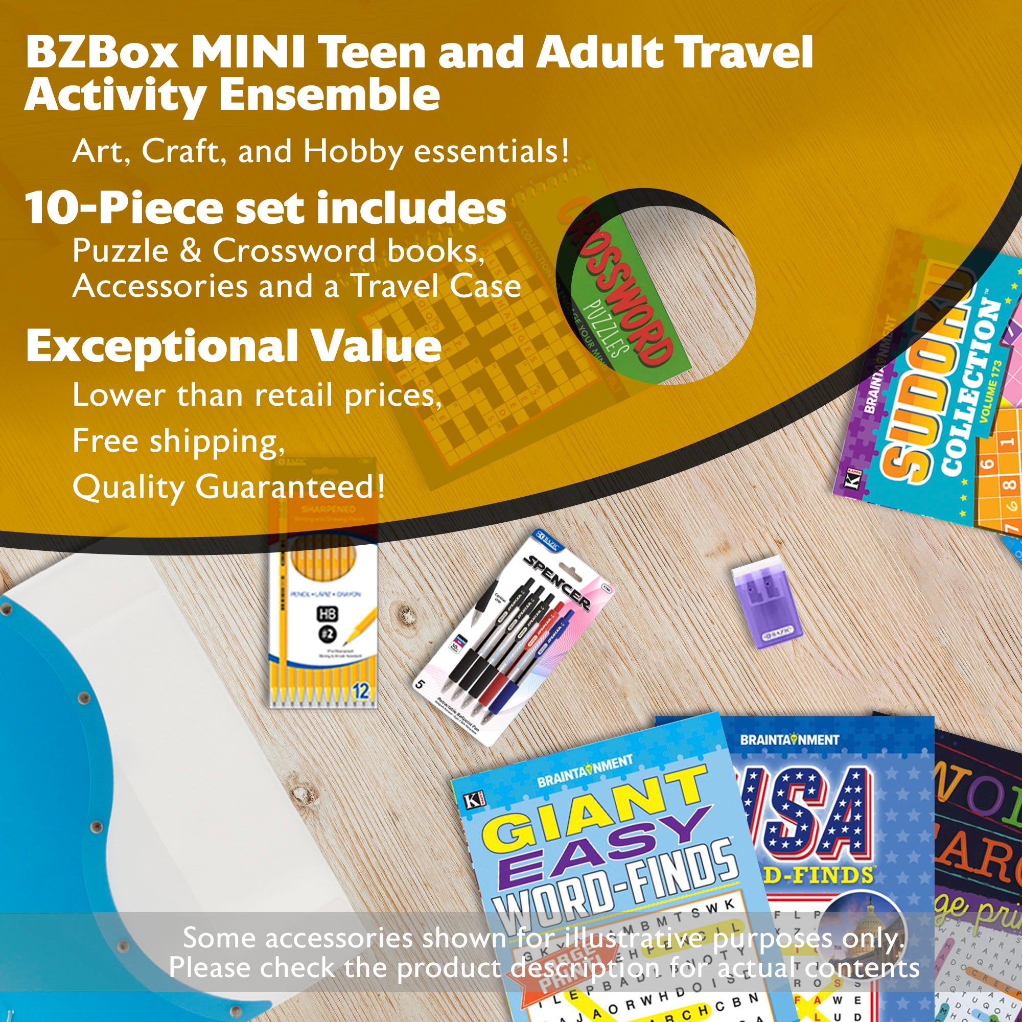 Teen and Adult Travel Activity Ensemble, Case Included, 10 items, MINI