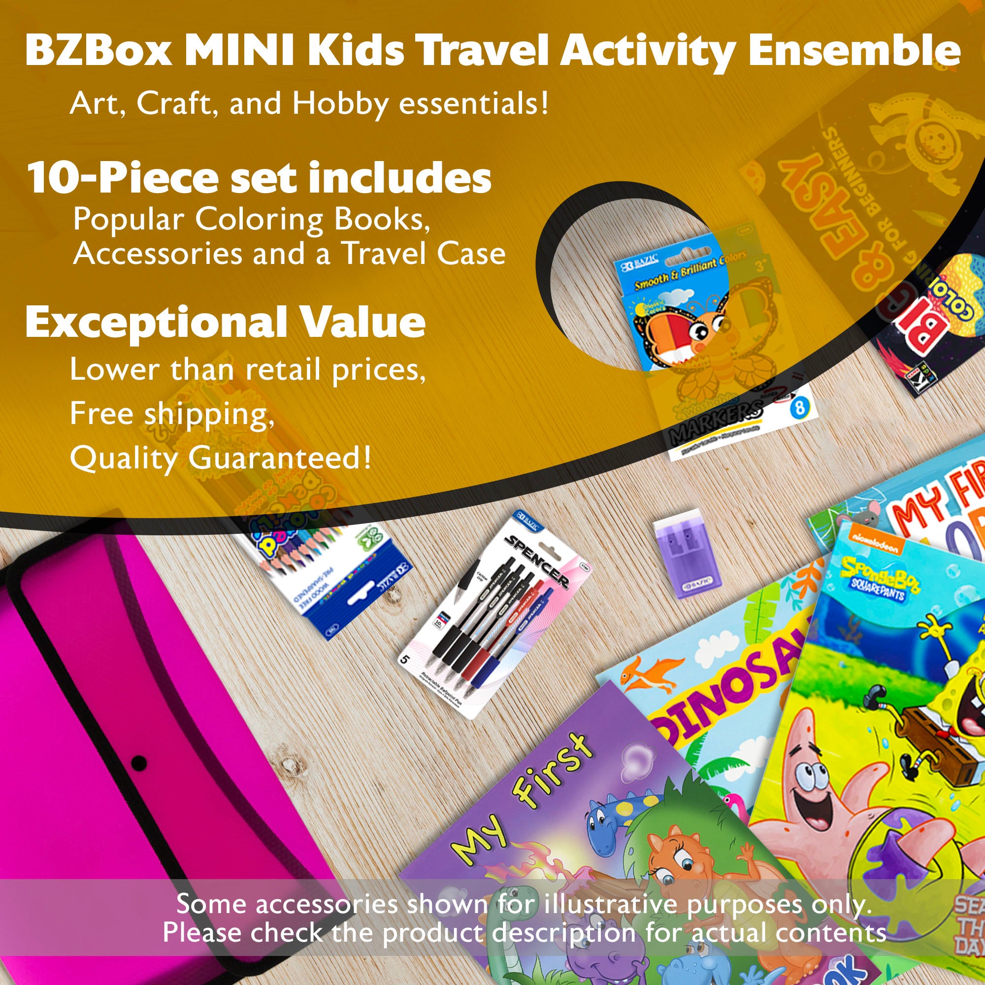 Kids Travel Activity Ensemble, Case Included, 10 items, MINI