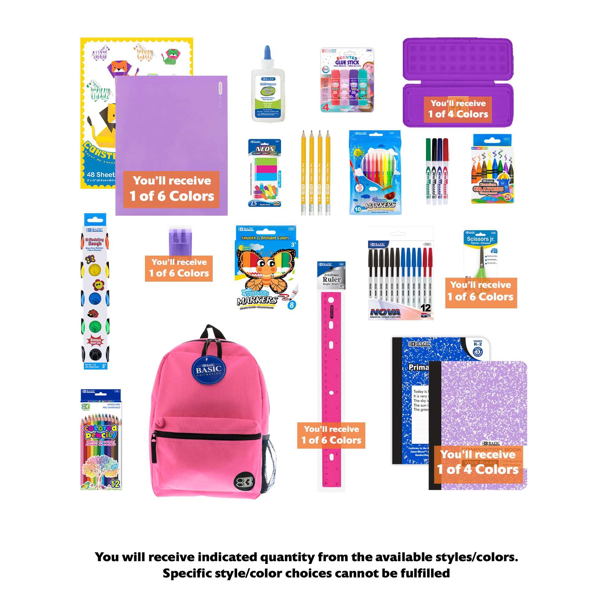 Back to School Kit, Grade 1, Girl, Plus, US