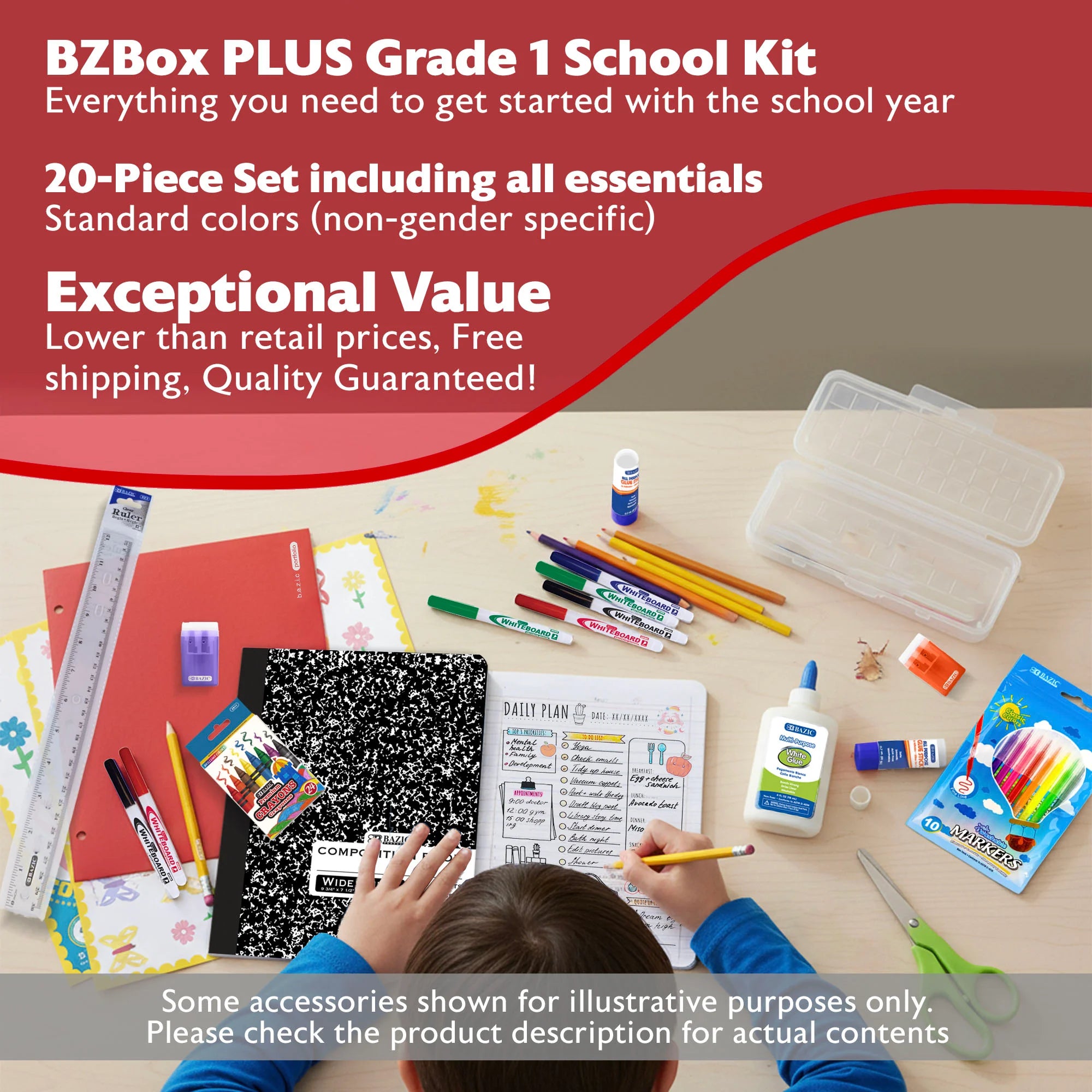 Back to School Kit, Grade 1, Std, Plus, US - BZBox