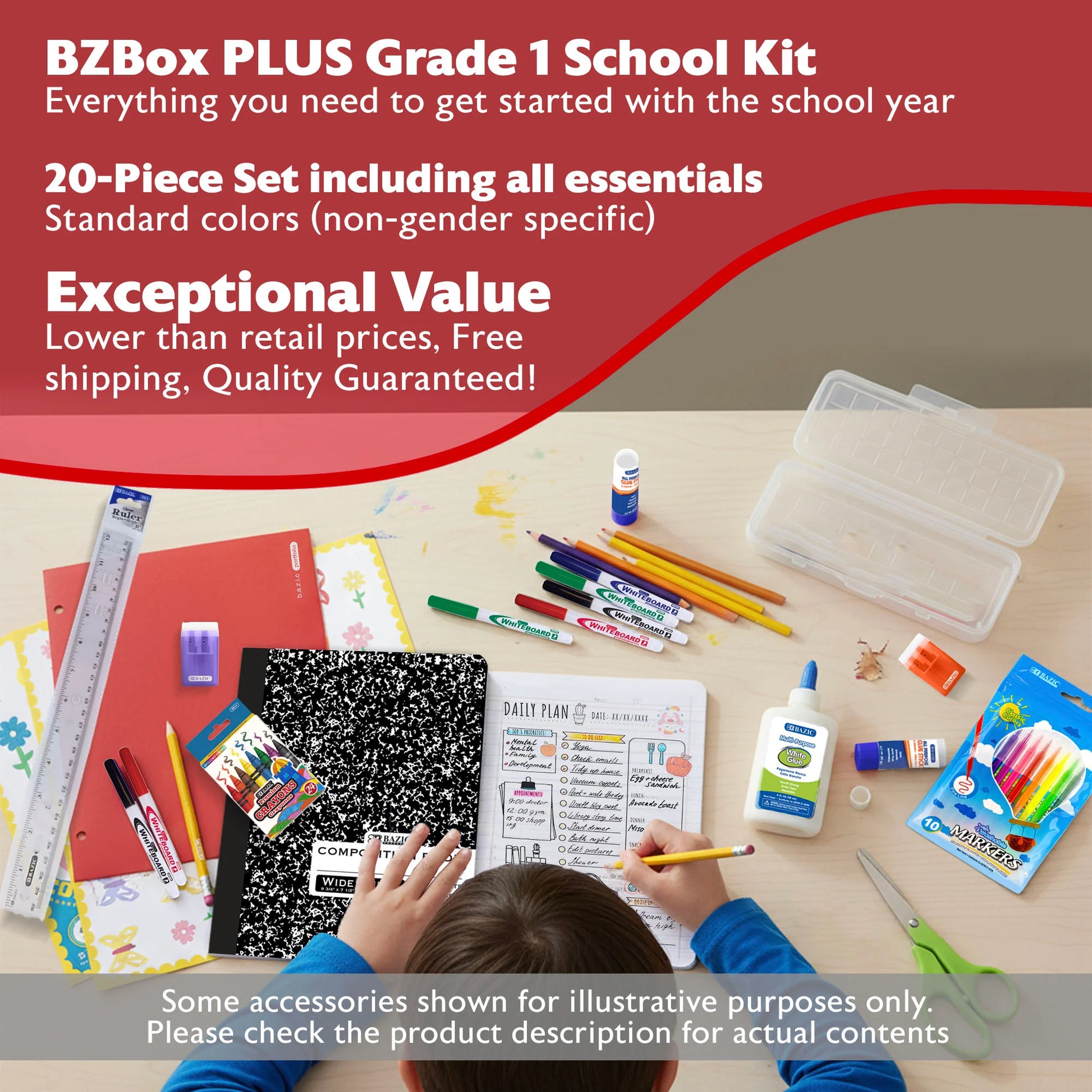 Back to School Kit, Grade 1, Std, Plus, US - BZBox