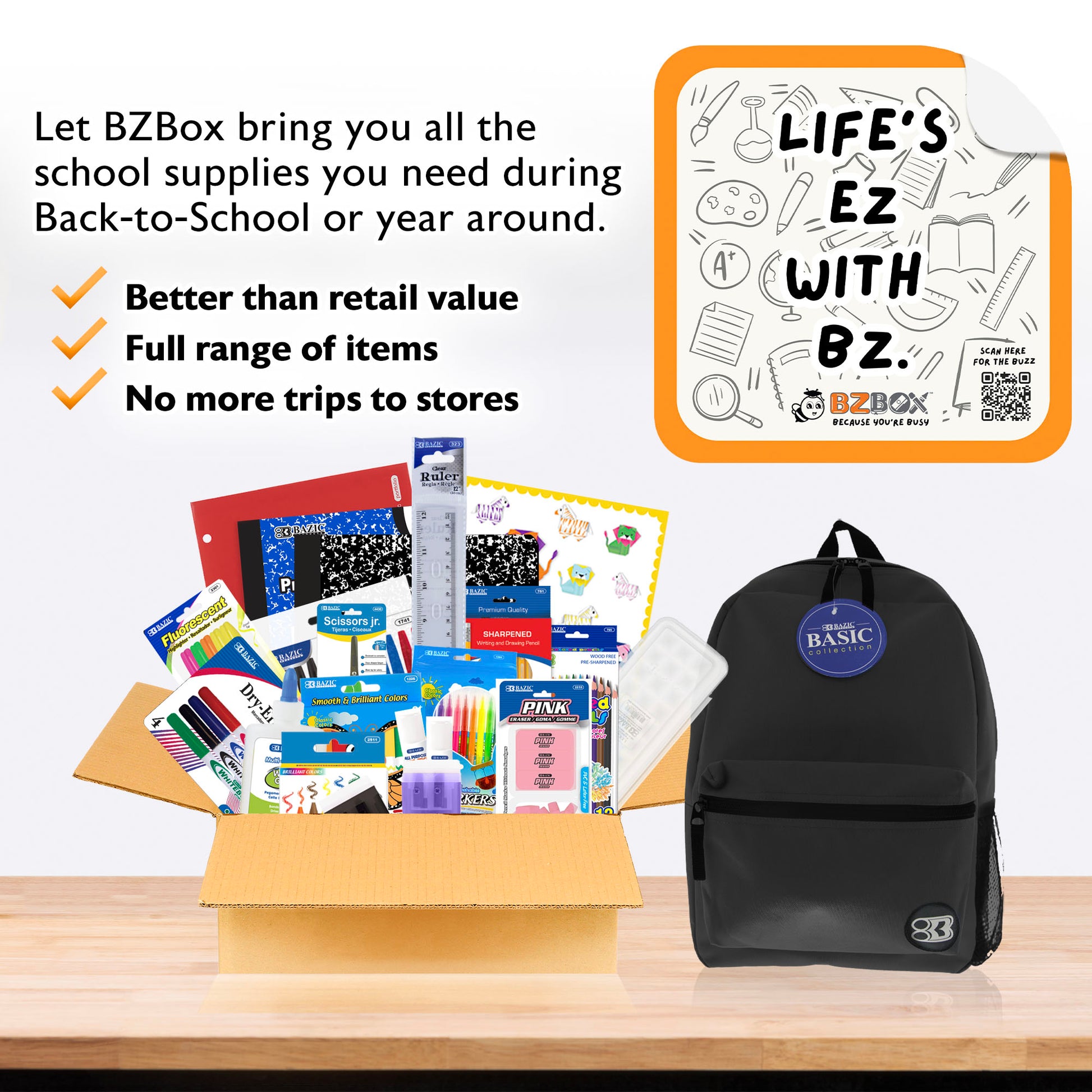 Back to School Kit, Grade 2, Std, Plus, US - BZBox