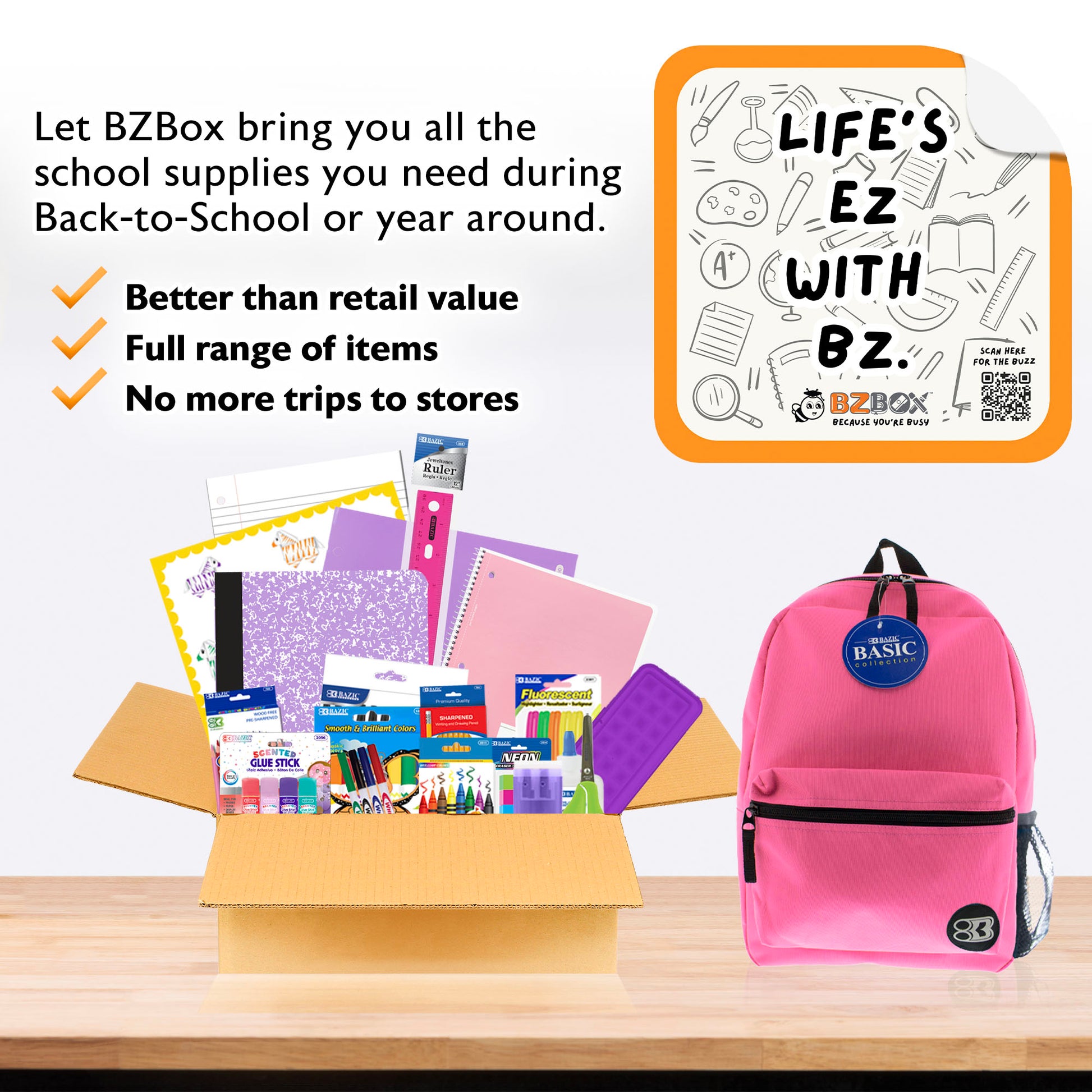Back to School Kit, Grade 3, Girl, Plus, US - BZBox