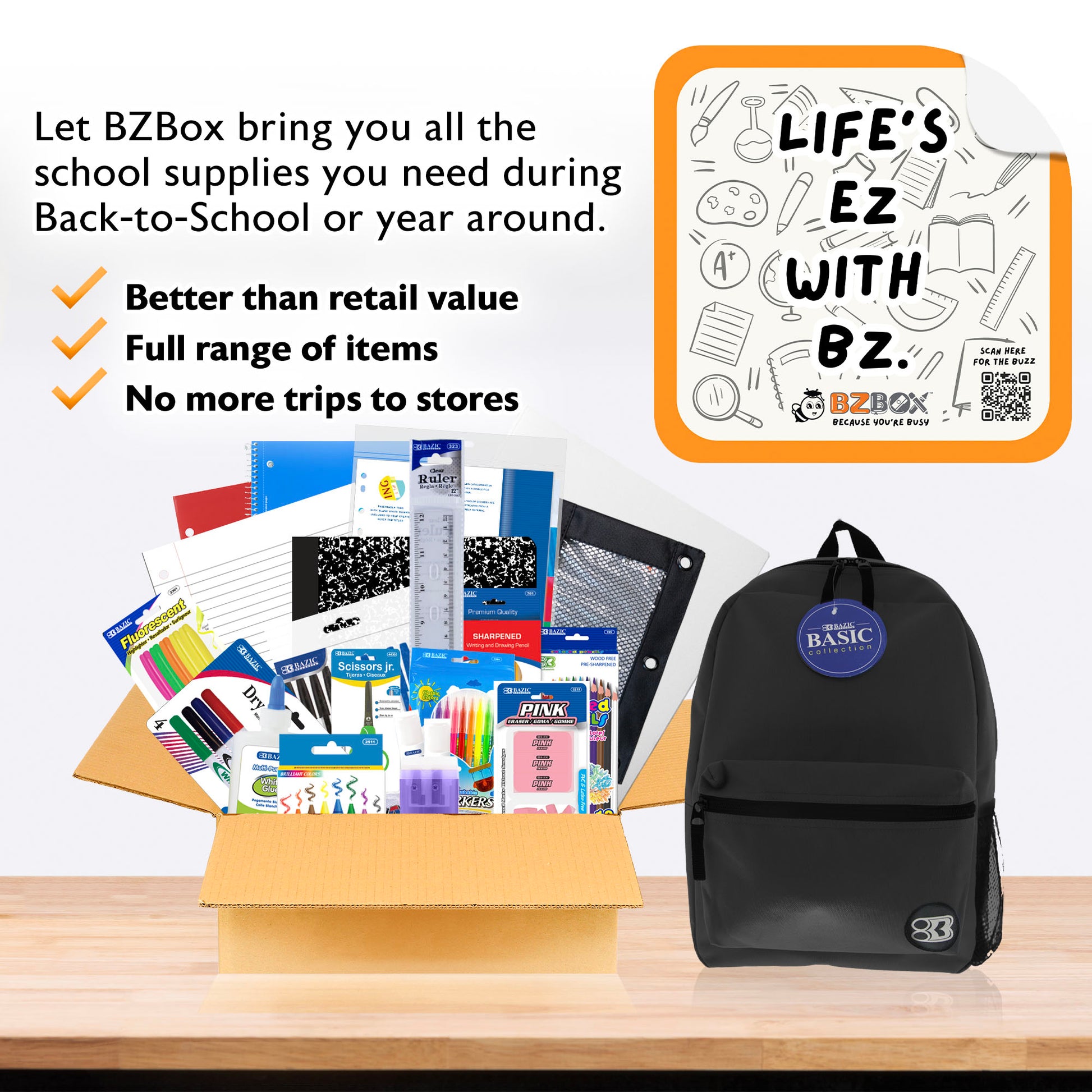 Back to School Kit, Grade 4, Std, Plus, US - BZBox