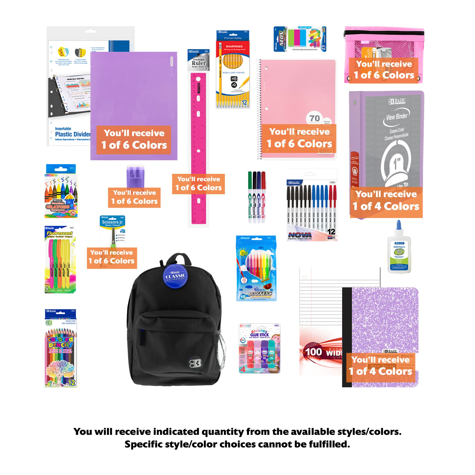Back to School Kit, Grade 5, Girl, Plus, US