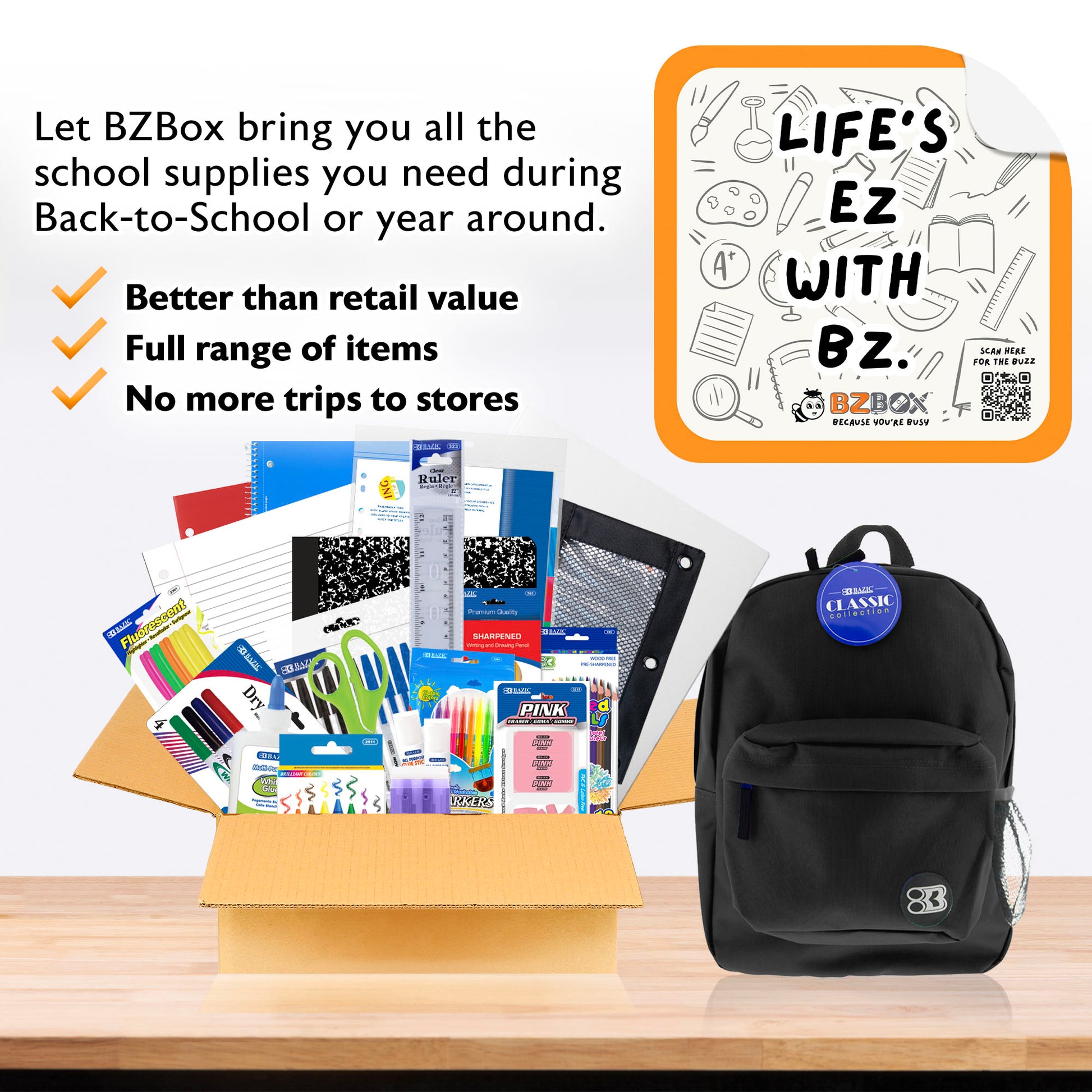 Back to School Kit, Grade 5, Std, Plus, US - BZBox