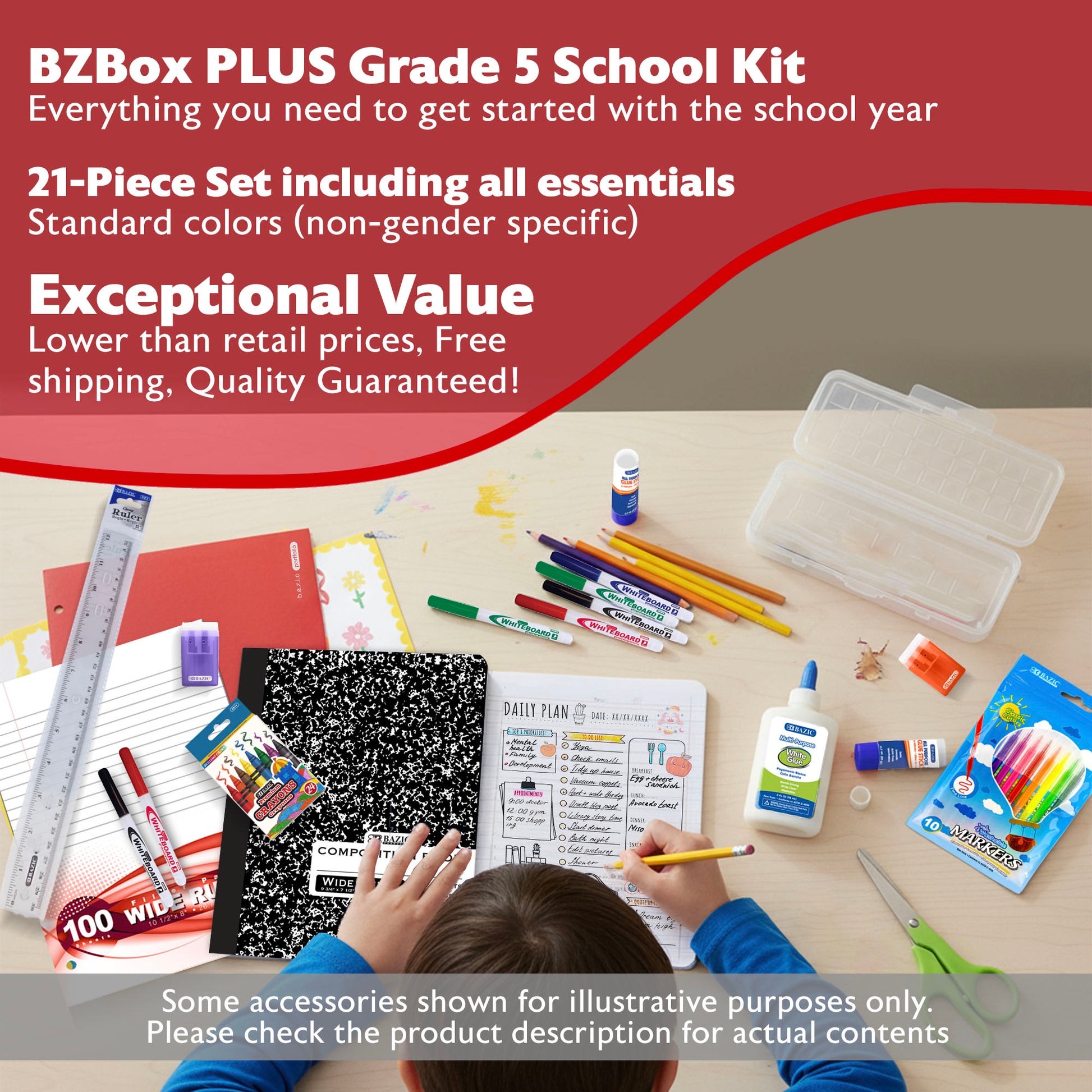 Back to School Kit, Grade 5, Std, Plus, US - BZBox