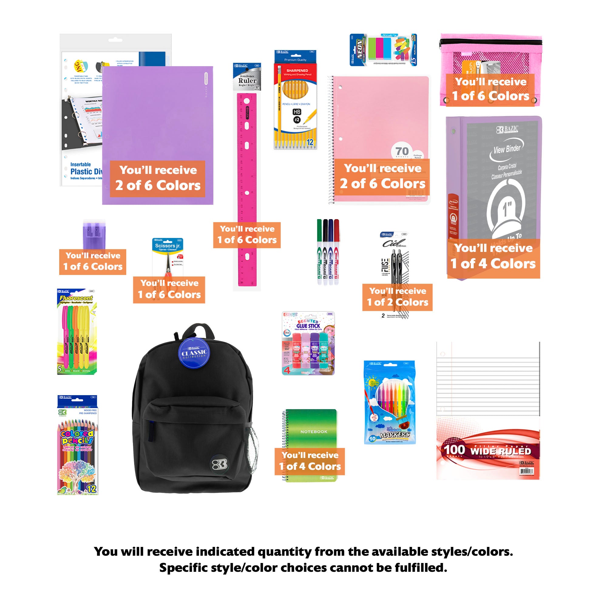 Back to School Kit, Grade 6, Girl, Plus, US