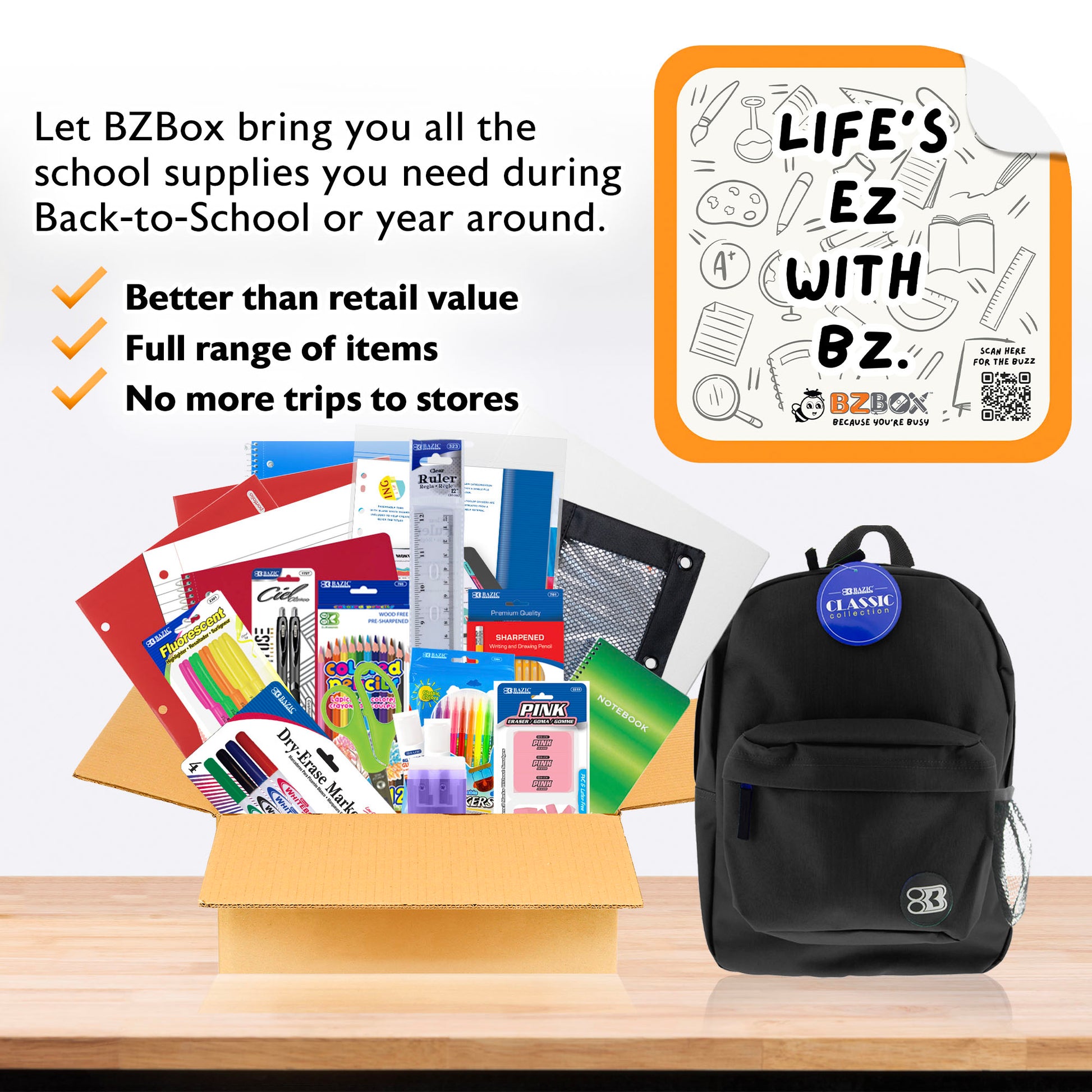 Back to School Kit, Grade 6, Std, Plus, US - BZBox