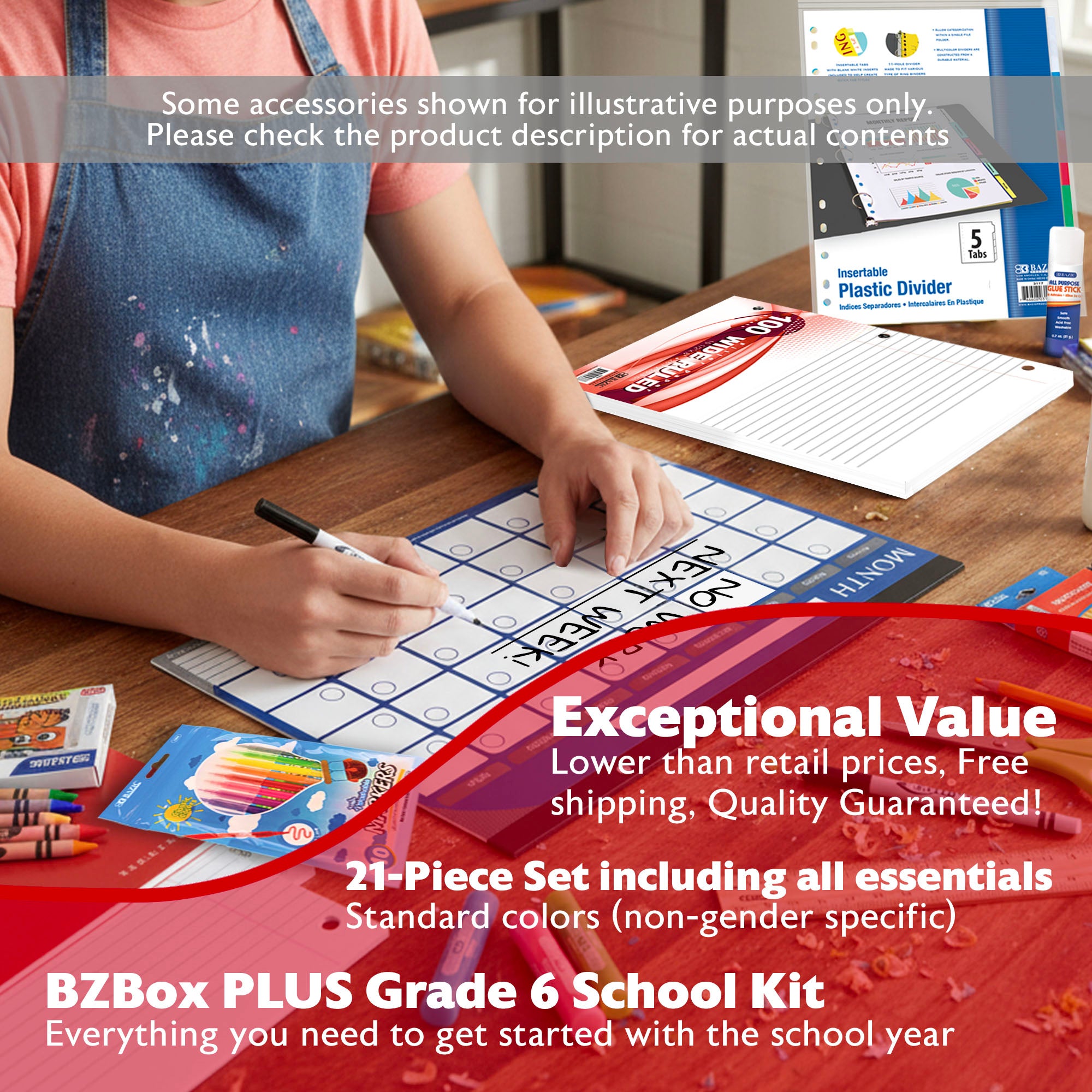 Back to School Kit, Grade 6, Std, Plus, US