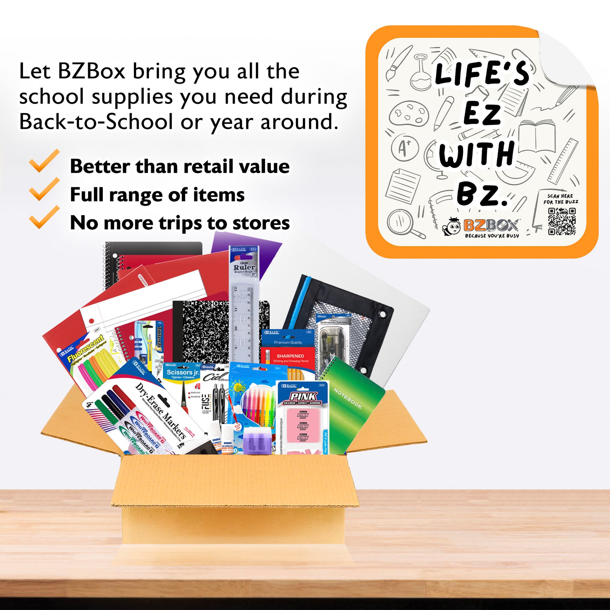 Back to School Kit, Grade 8, Std, Plus, US - BZBox