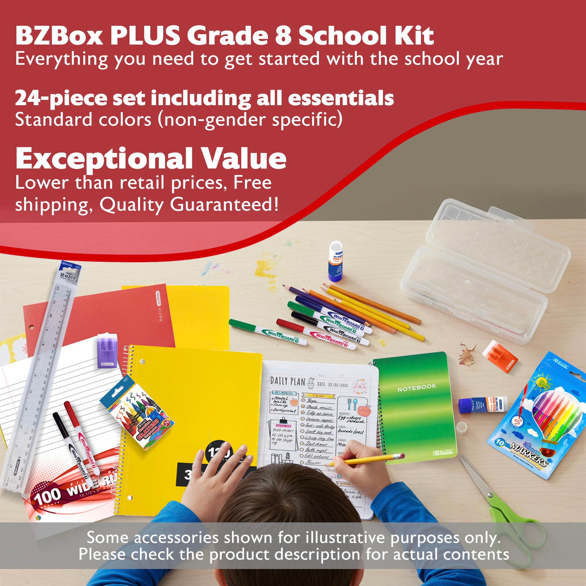 Back to School Kit, Grade 8, Std, Plus, US
