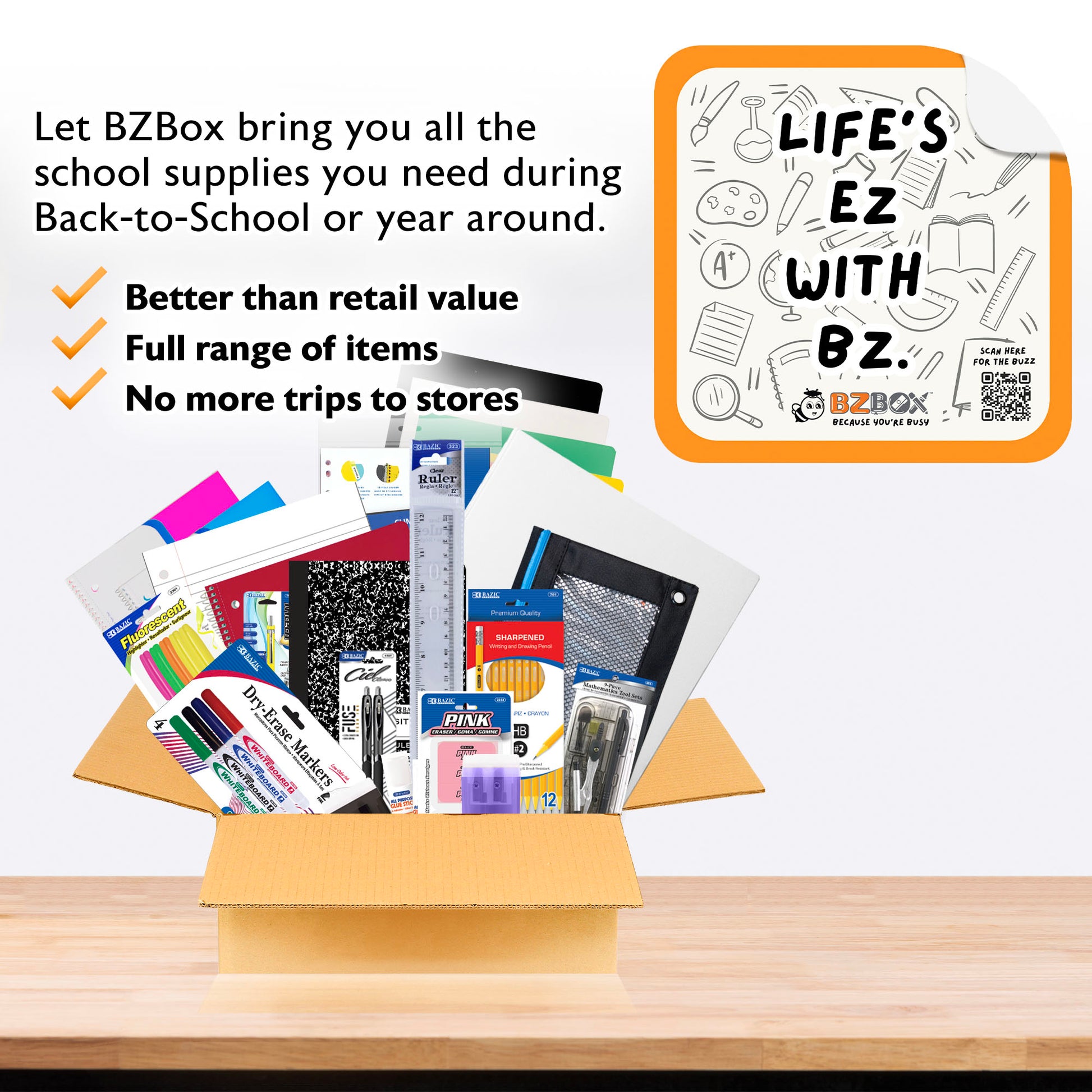 Back to School Kit, Grade 9, Std, Plus, US - BZBox