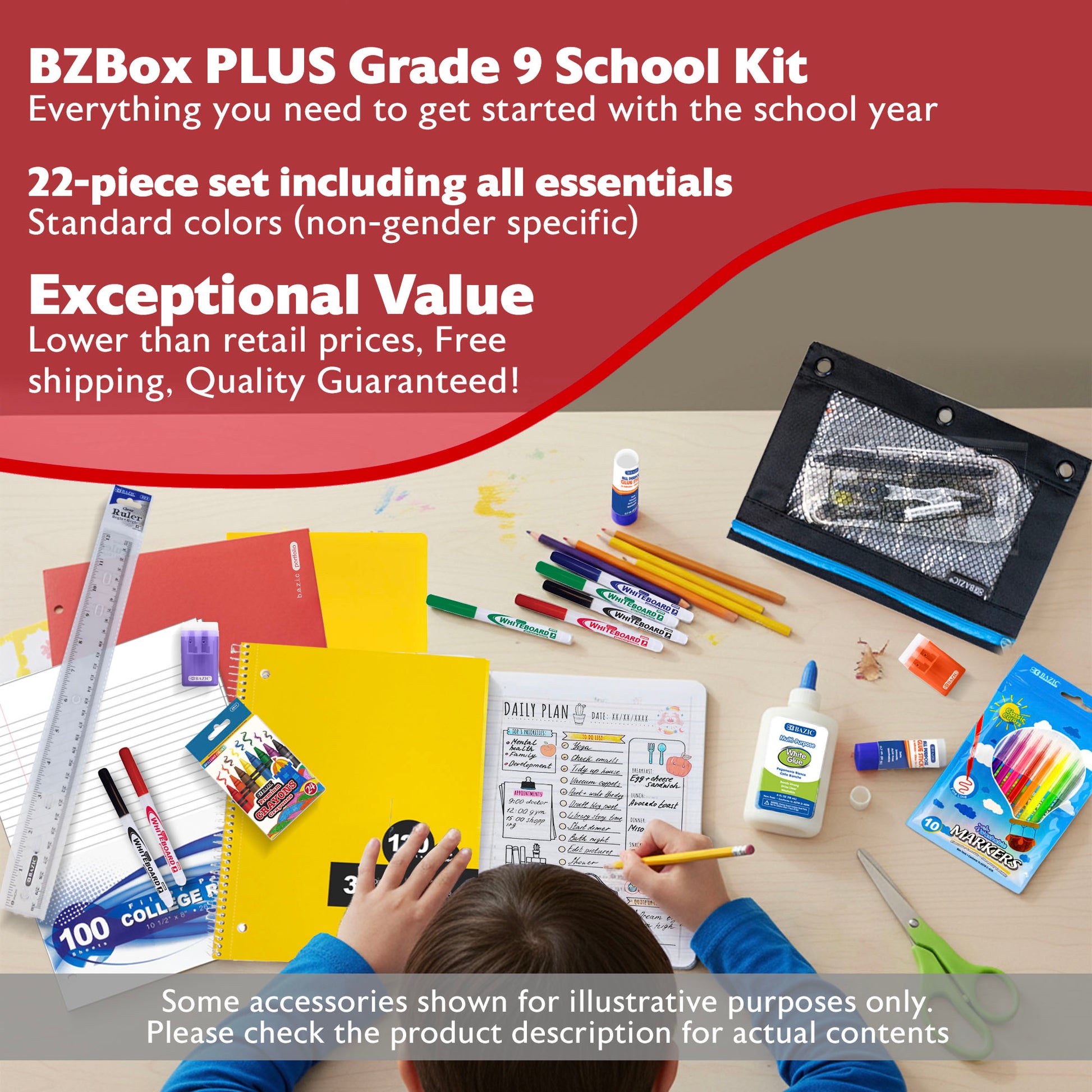 Back to School Kit, Grade 9, Std, Plus, US - BZBox