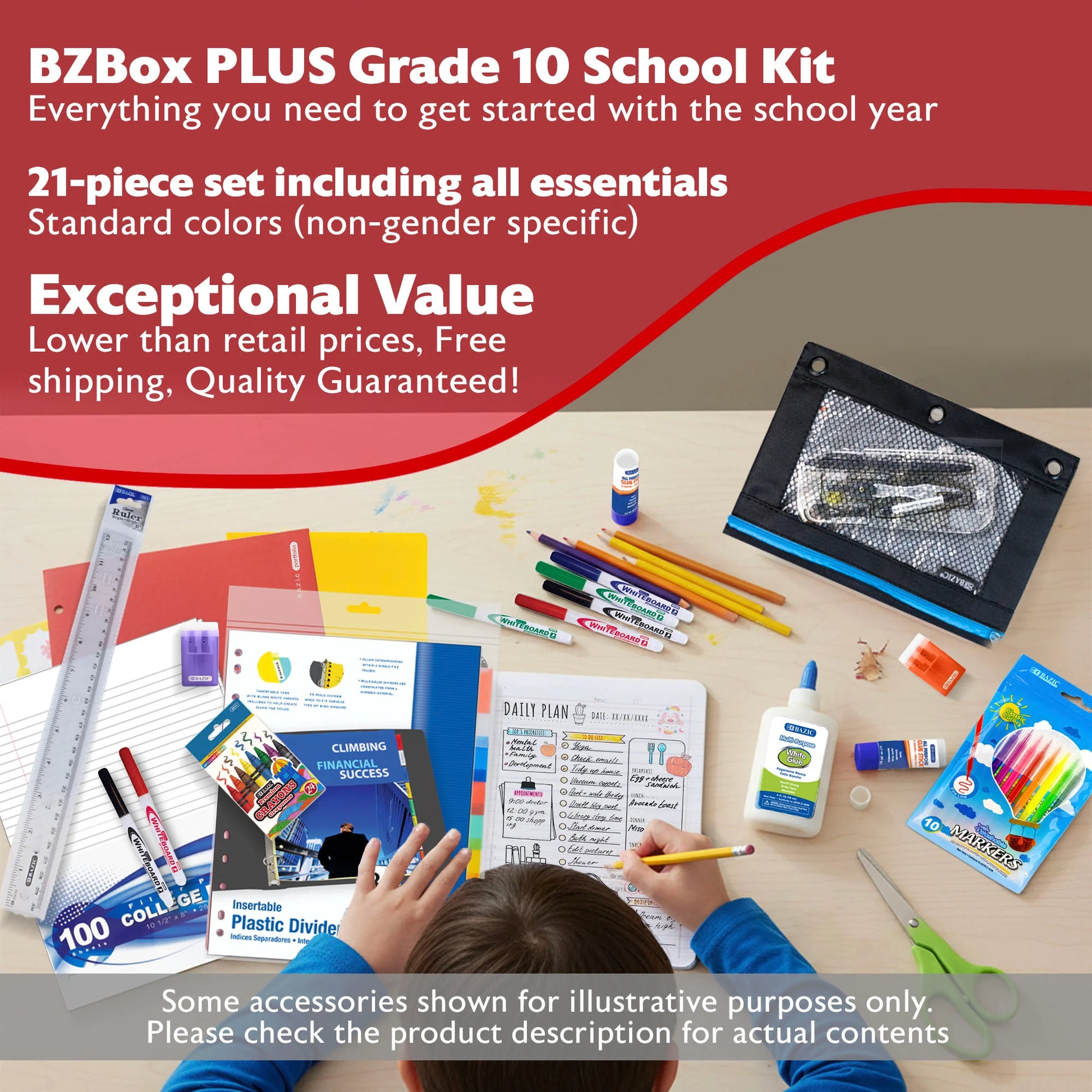 Back to School Kit, Grade 10, Std, Plus, US - BZBox
