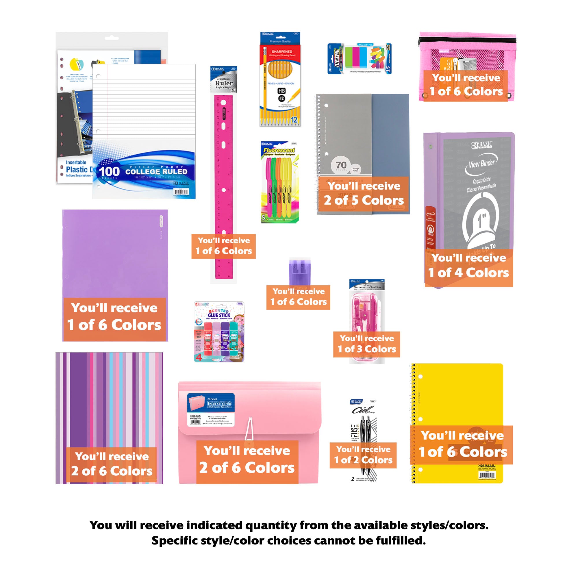 Back to School Kit, Grade 12, Girl, Plus, US