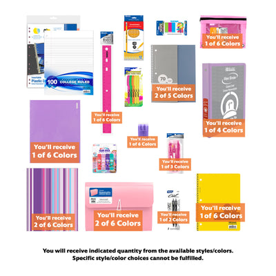 Back to School Kit, Grade 12, Girl, Plus, US