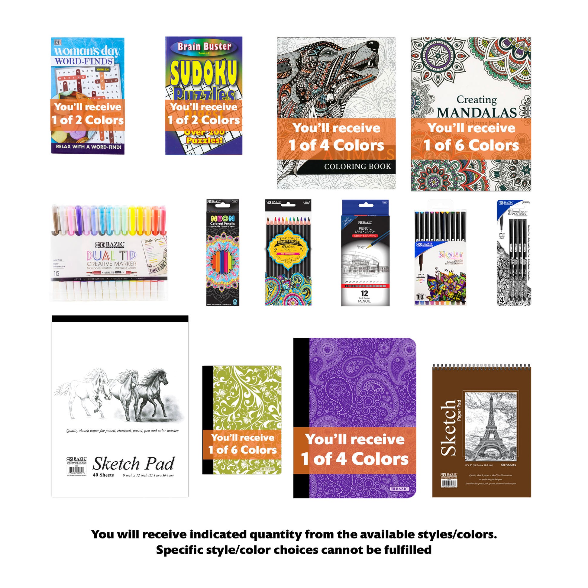 Teen & Adult coloring Activity Kit, Plus, 14 Units