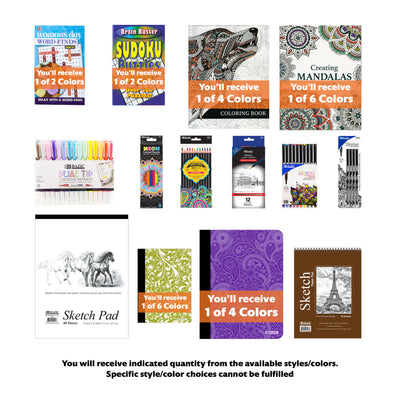 Teen & Adult coloring Activity Kit, Plus, 14 Units