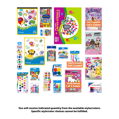 Kids Coloring Activity Kit, Standard Kit, PLUS, 20 items, GIRL Theme books
