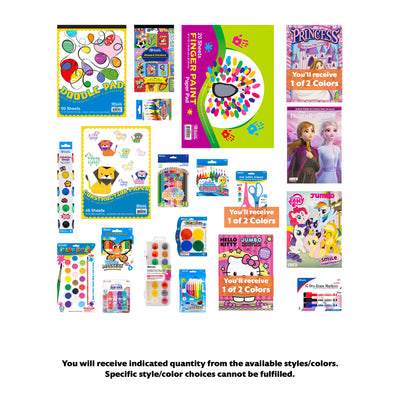 Kids Coloring Activity Kit, Standard Kit, PLUS, 20 items, GIRL Theme books