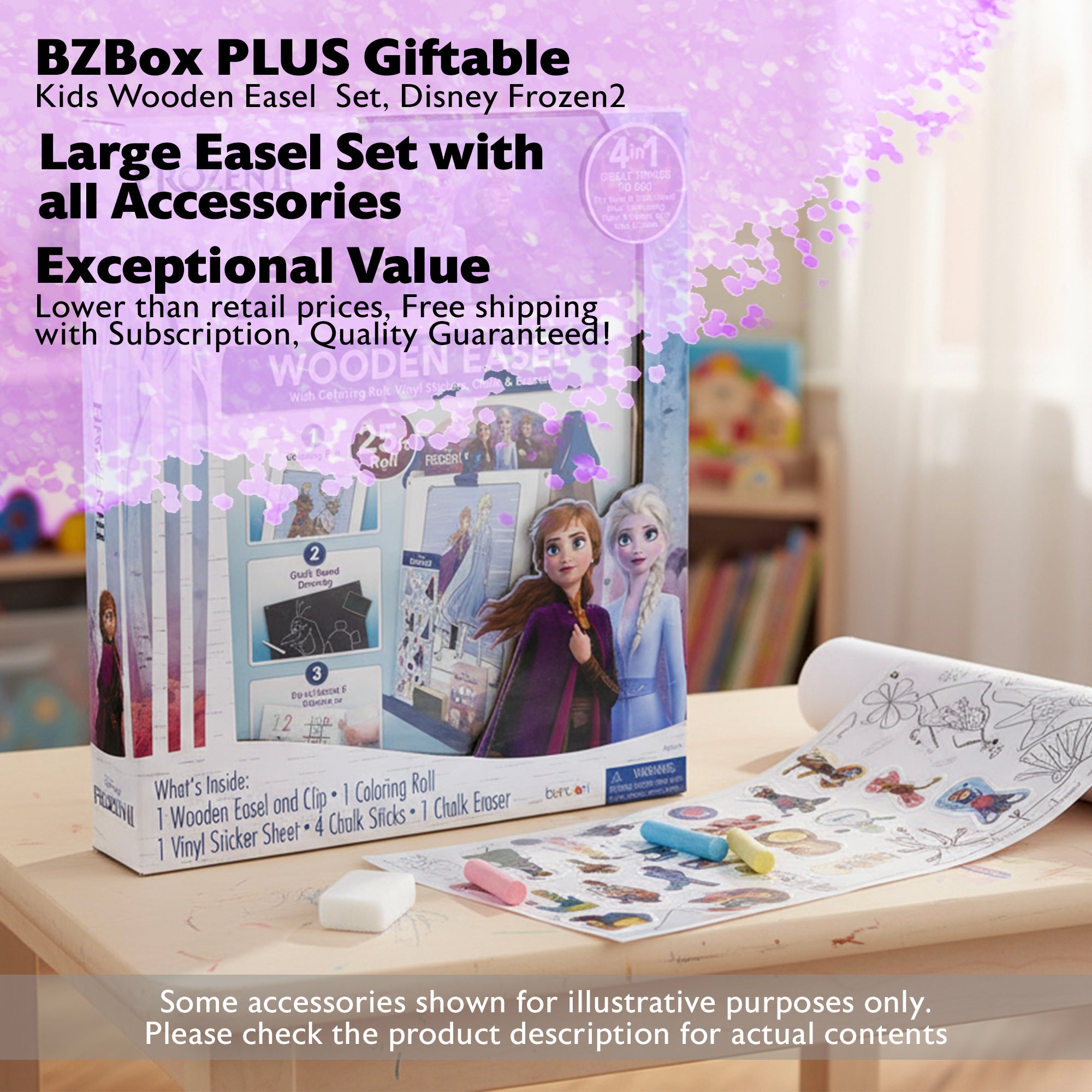 Giftable, Kids Wooden Easel  Set, Disney Frozen2, PLUS