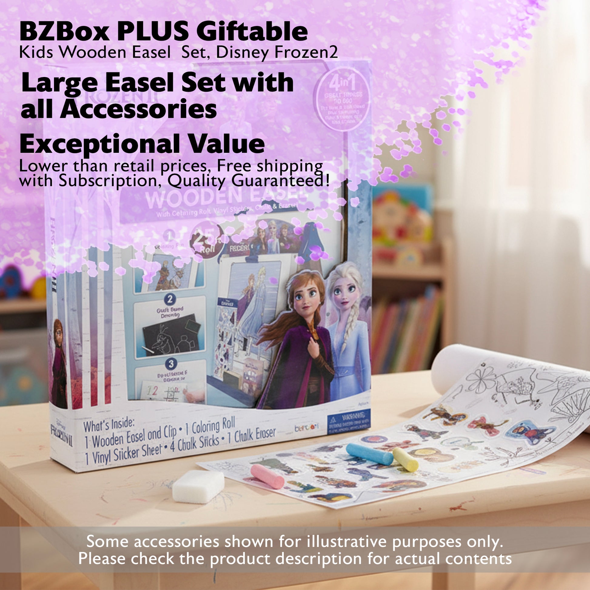 Giftable, Kids Wooden Easel  Set, Disney Frozen2, PLUS
