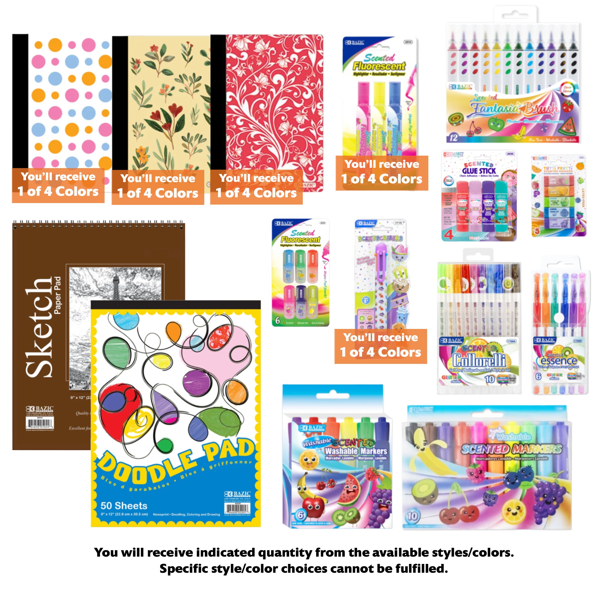 Scented Stationery Bundle, Girl, 15 items, PLUS