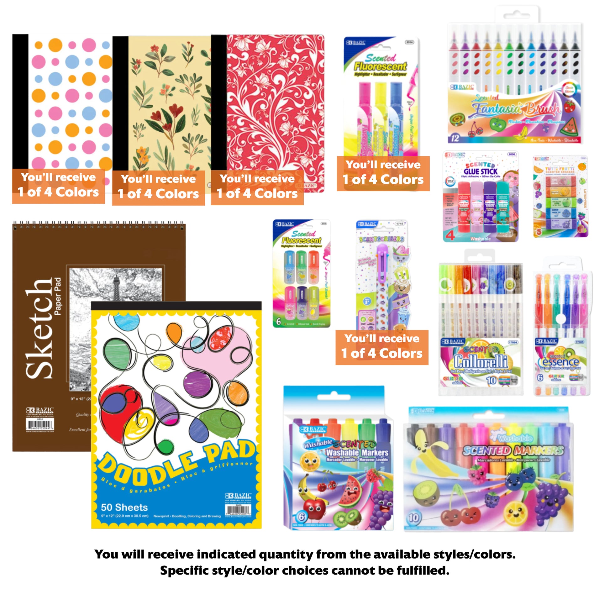 Scented Stationery Bundle, Girl, 15 items, PLUS