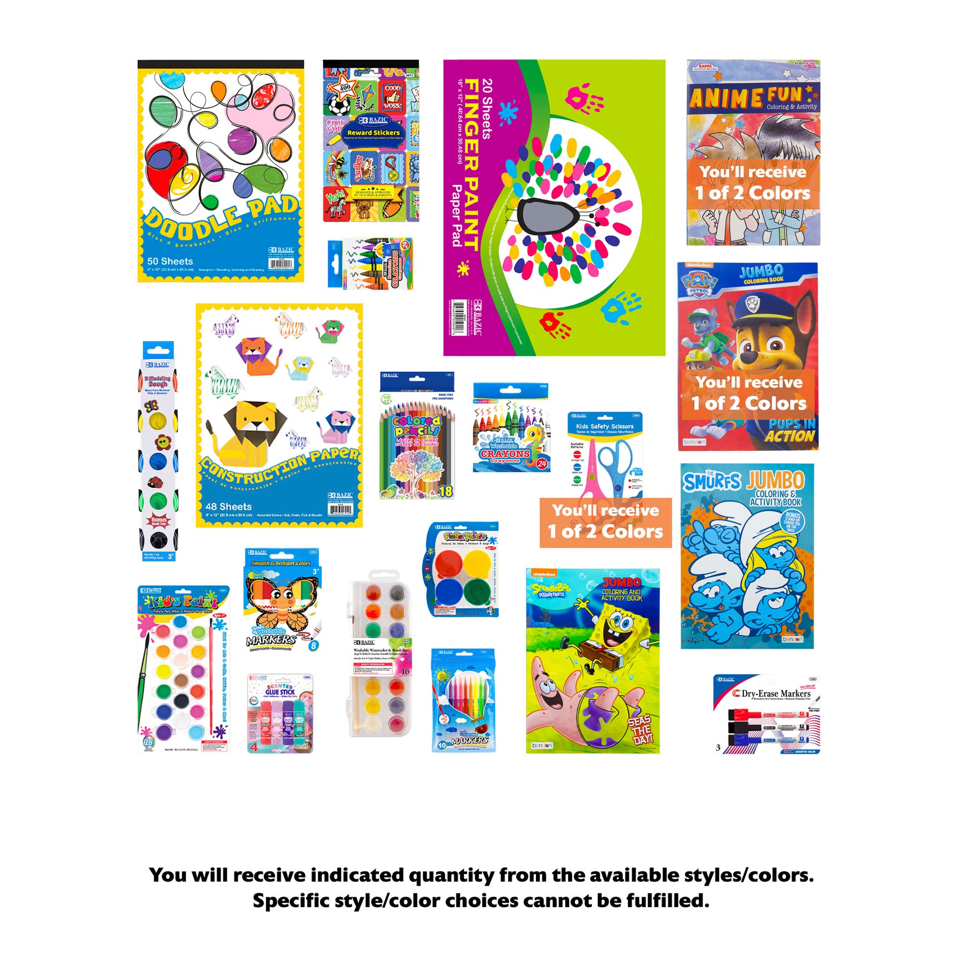 Kids Coloring Activity Kit, Standard Kit, PLUS, 20 items, Unisex