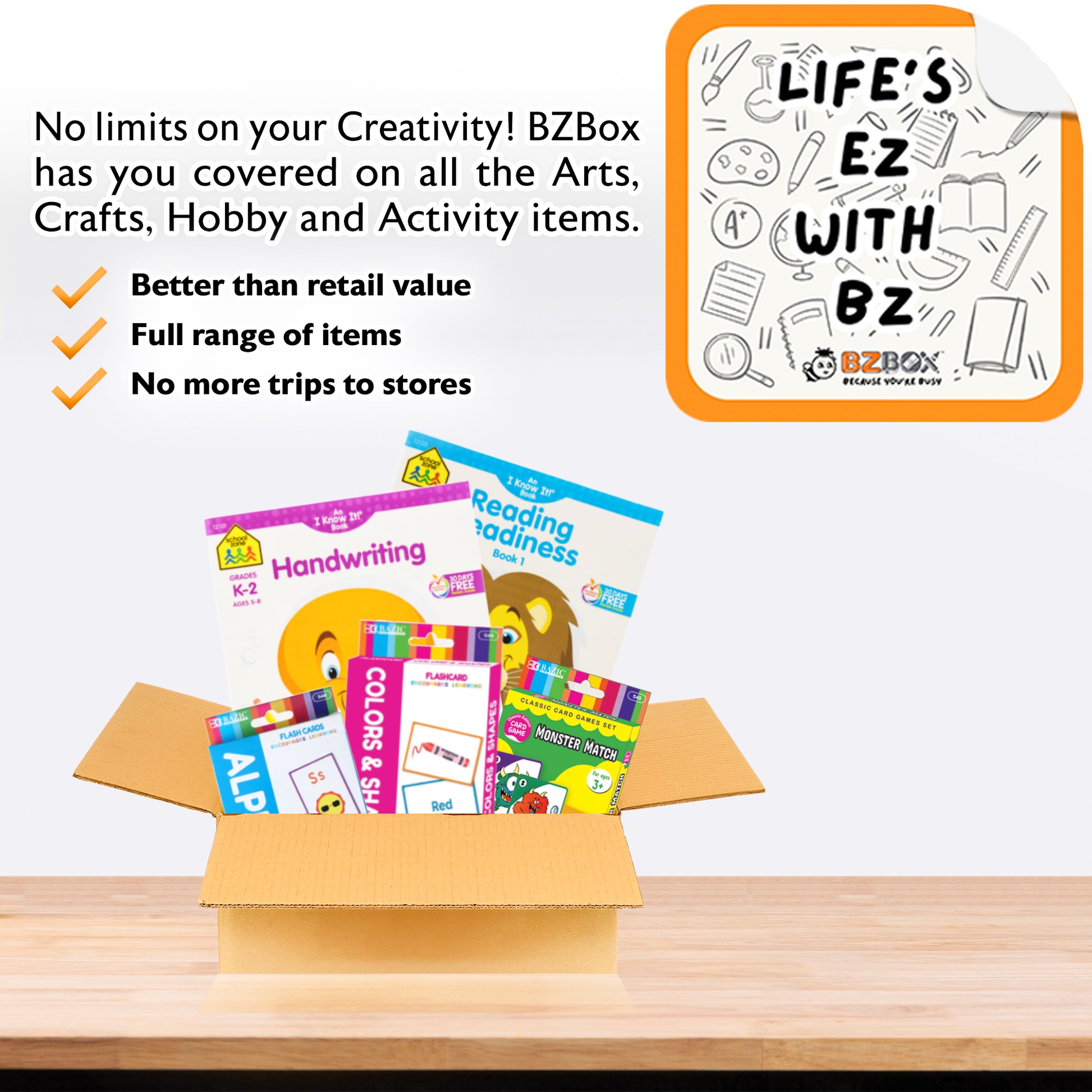 Early Learning Flash Cards Kit, with bonus Workbooks, 22 items, PLUS