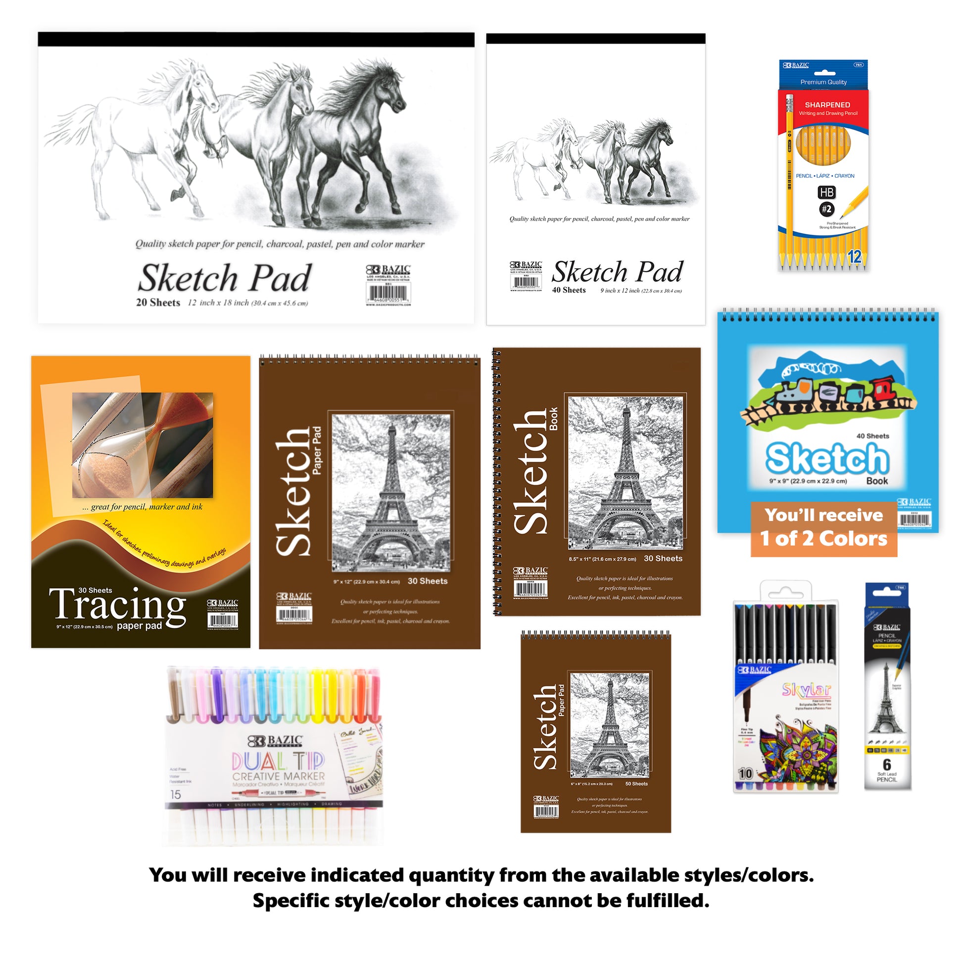 Sketch Pads and Creative Markers Bundle, 11 items, PLUS