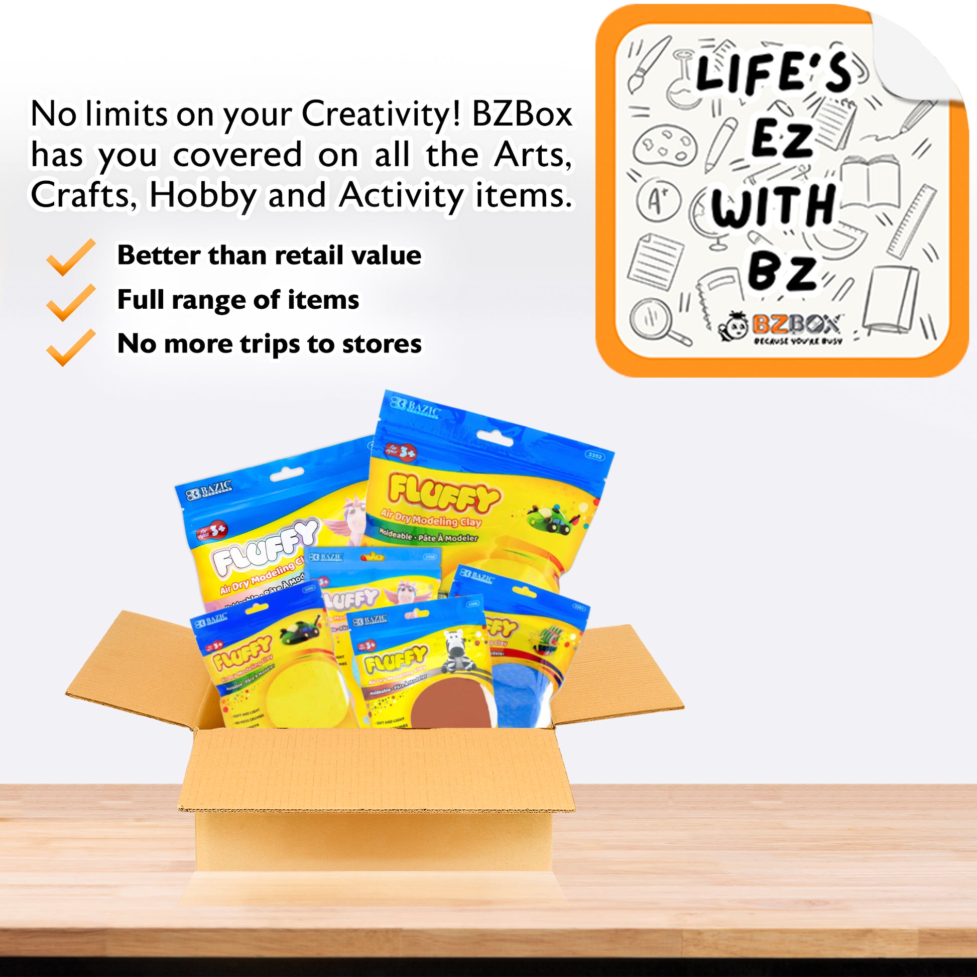 Kids Activity Air Dry Clays Variety Bundle, 28 items, PLUS