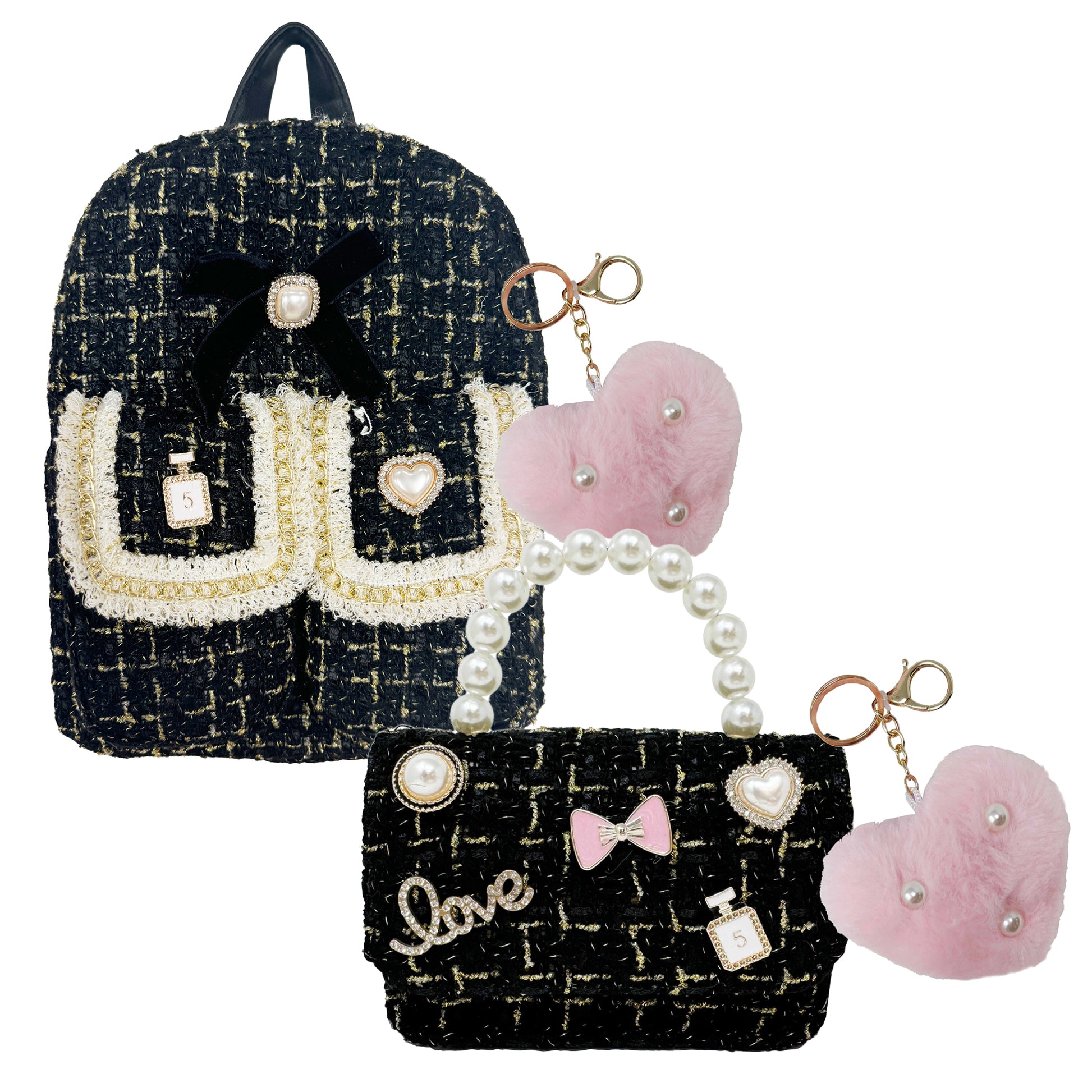 Seasonal Girl Fashion Backpack Kit, Noir Glam, 2 Items, PLUS