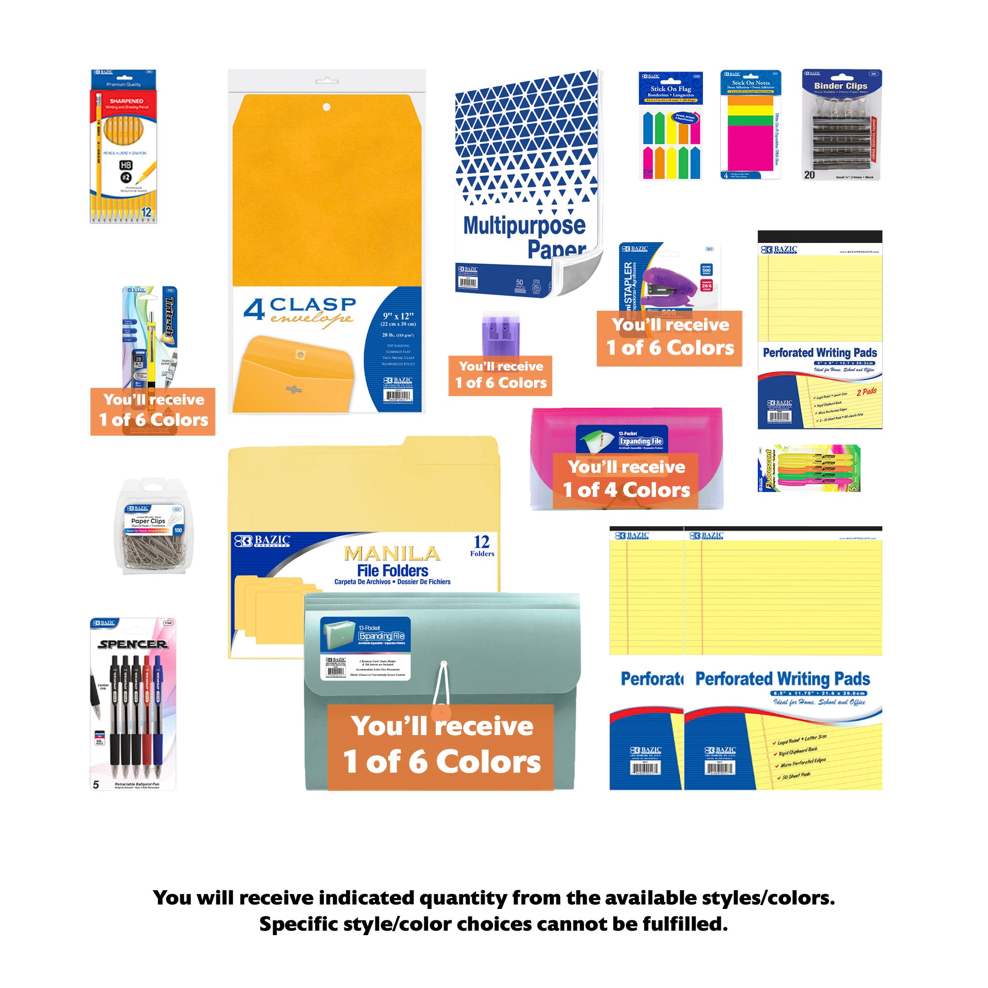Tax Preparation Stationery Kit, Extended Assortment, 18 items, PLUS