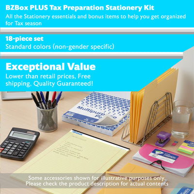 Tax Preparation Stationery Kit, Extended Assortment, 18 items, PLUS
