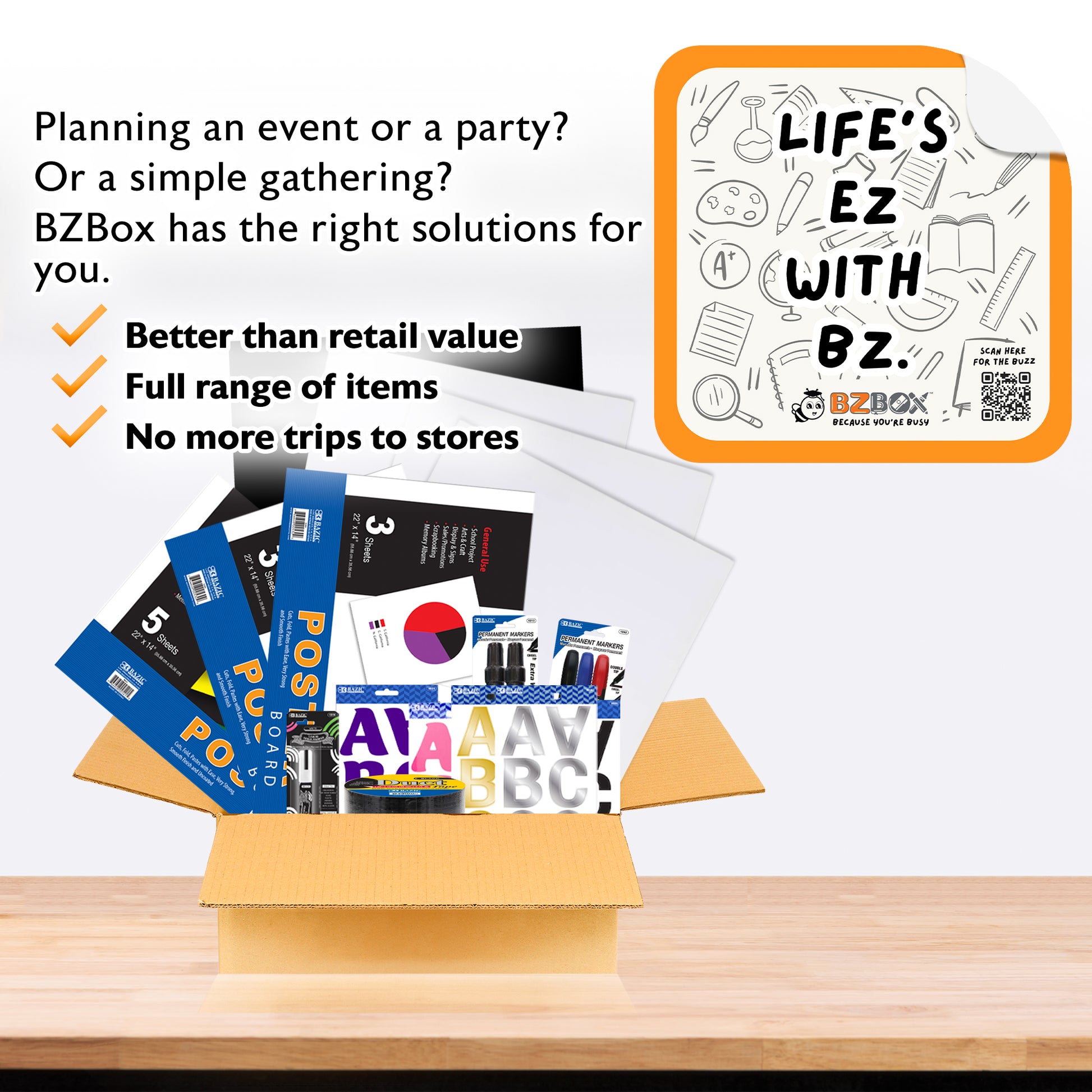 Fans and Supporters Signage Kit by BZ, 16-piece event kit with colorful signs for gatherings and celebrations.