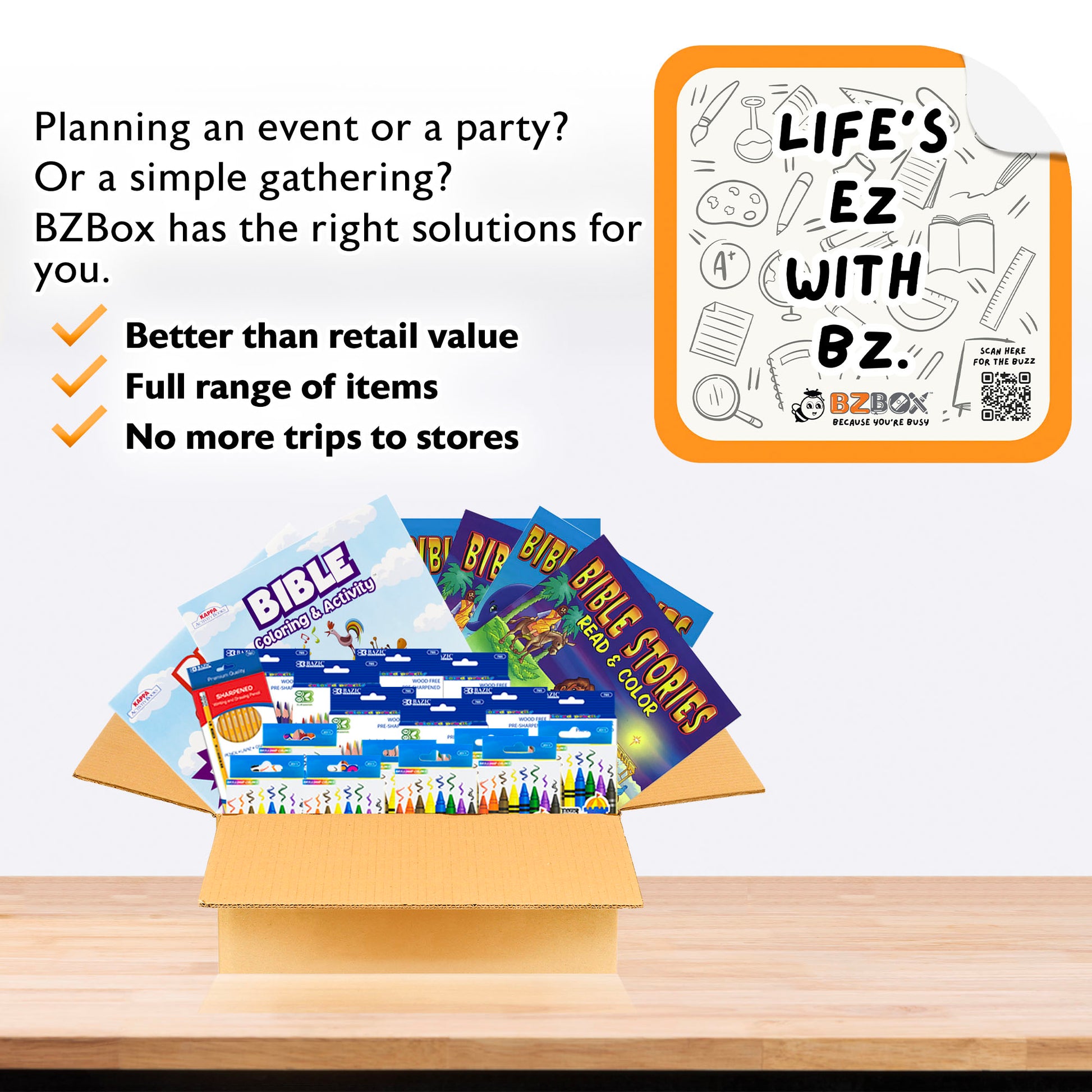 Sunday School Activity Kit for 8, 25 Items, PLUS