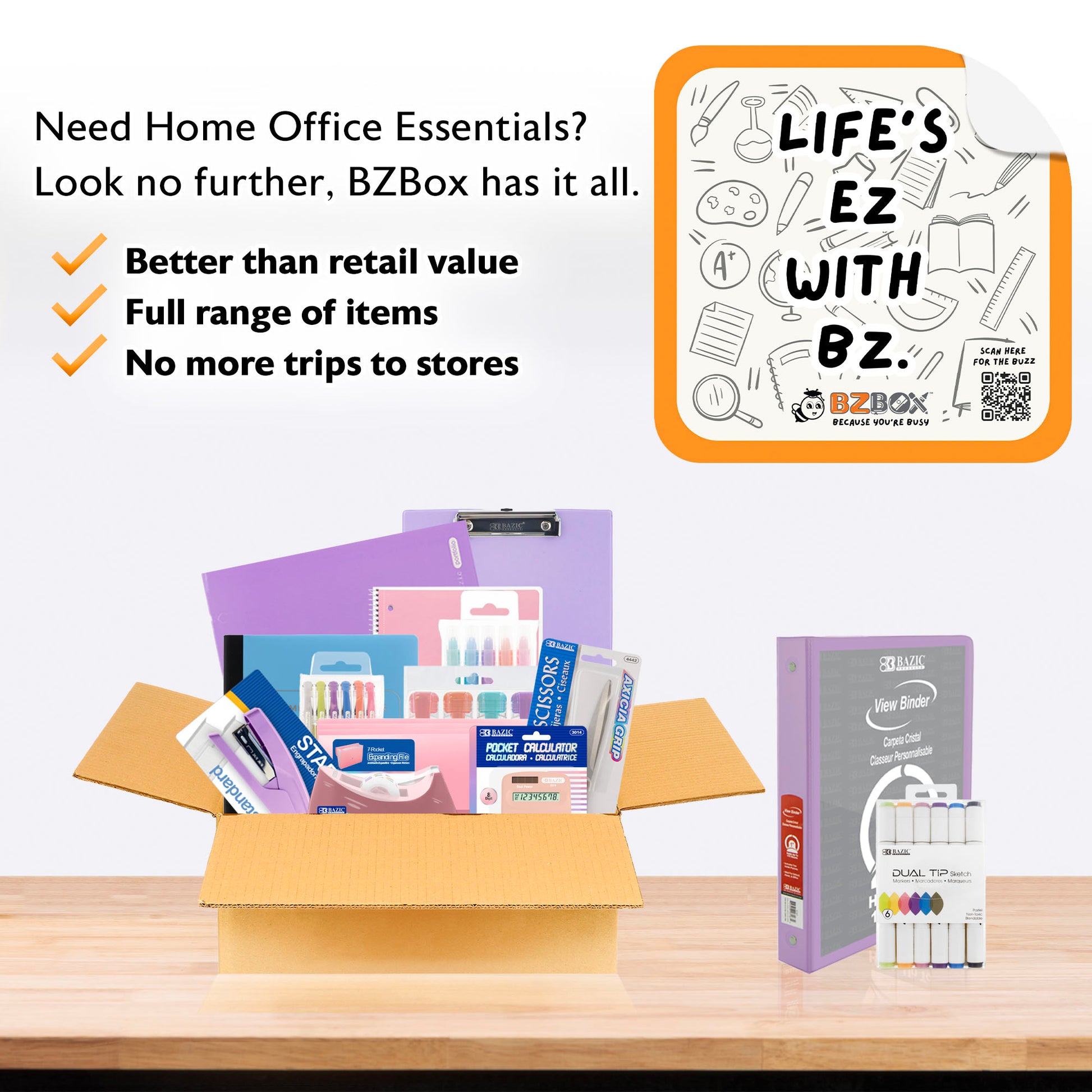 Pastel Colors Theme Home Office Kit, Girl, 16 Items,  PLUS