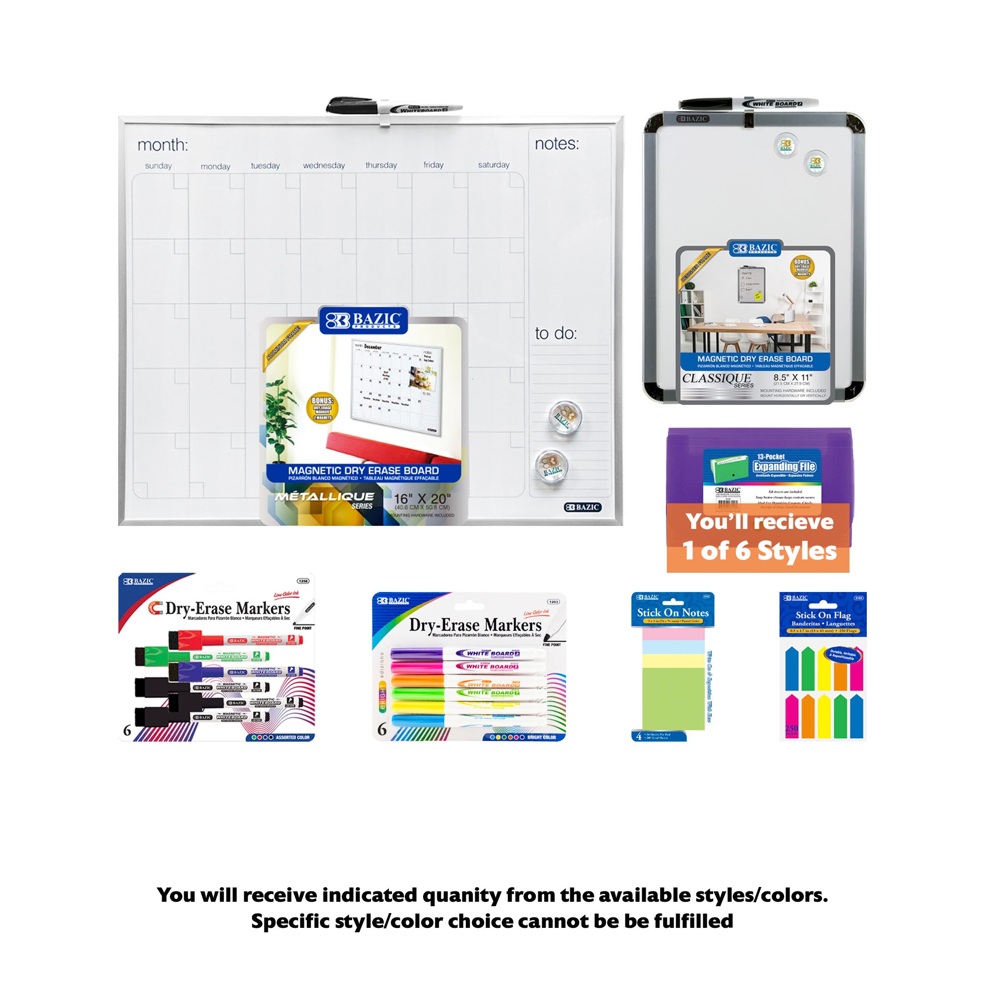 Home Dry Erase Calendar and Board Combo with Markers, Plus
